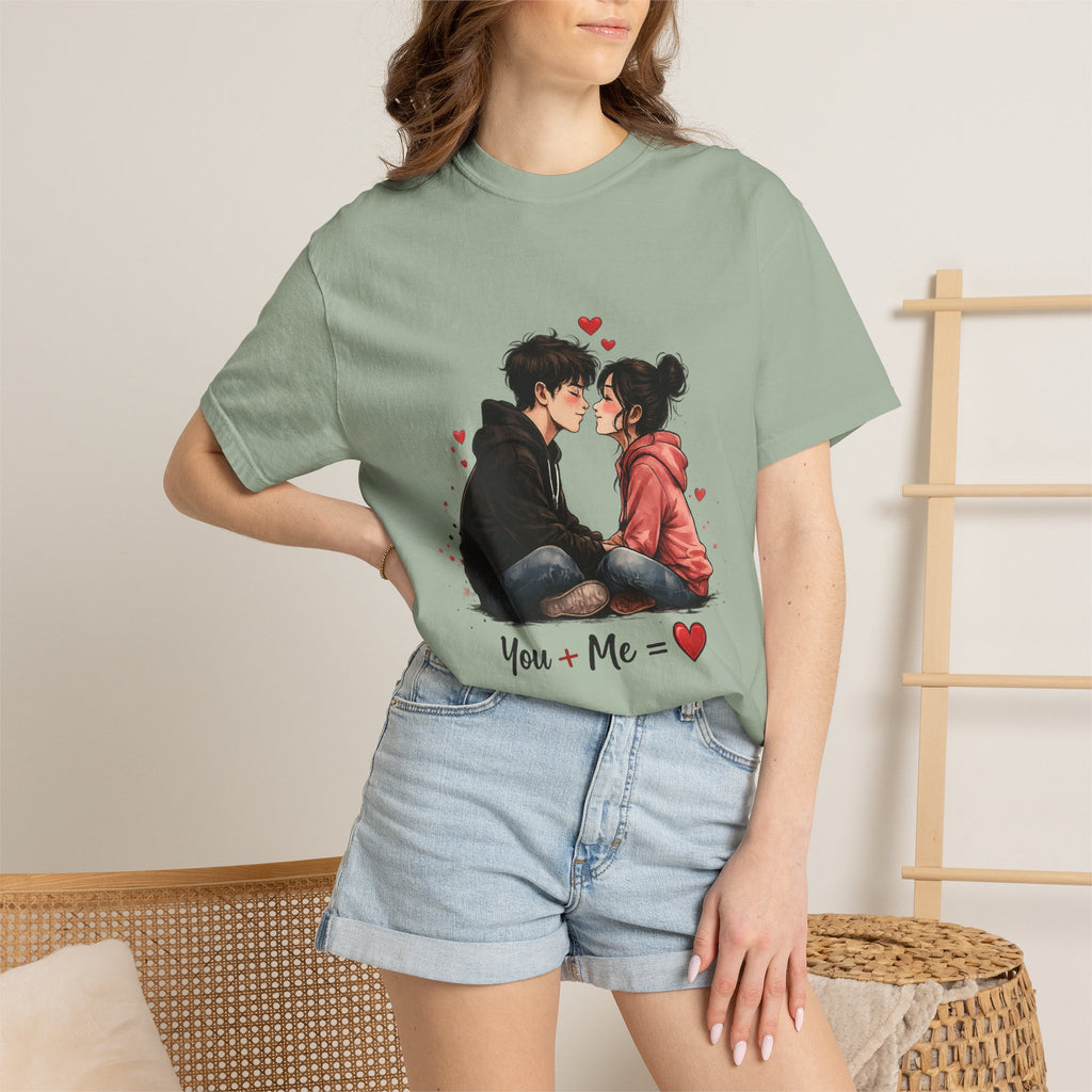 You + Me =  Romantic Couple T-Shirt