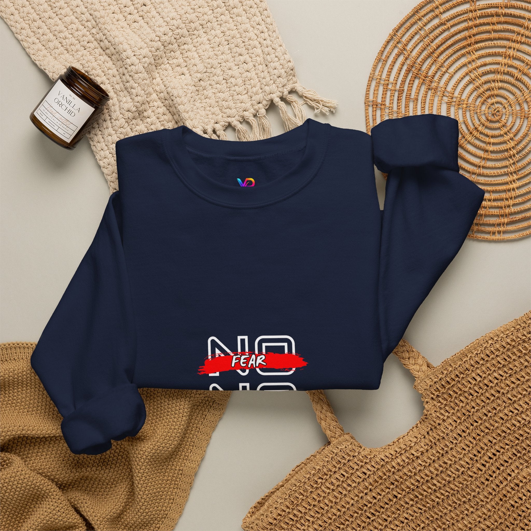 No Fear No Limits No Doubt Crewneck Sweatshirt — Motivational Graphic Pullover