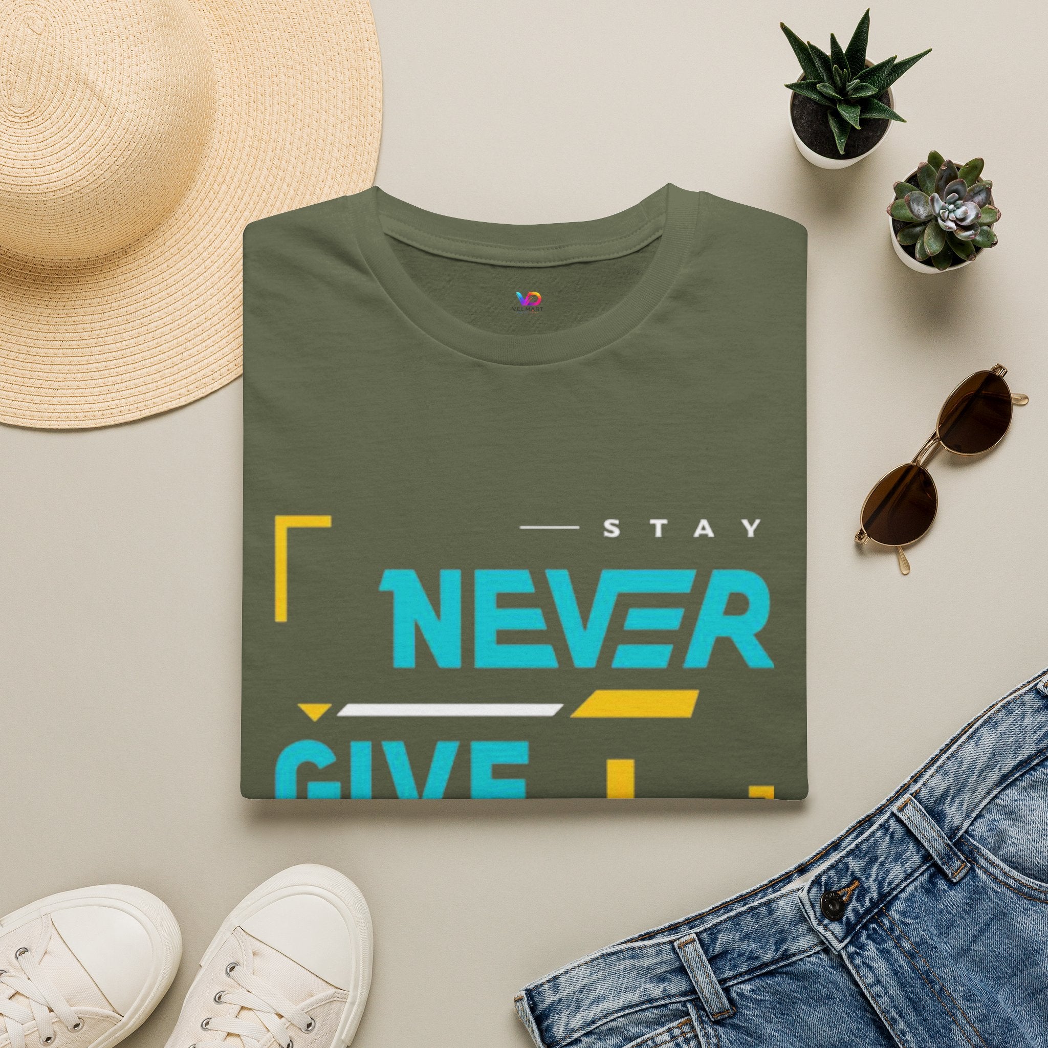 T-Shirt — Stay Never Give Up Motivational Graphic Tee