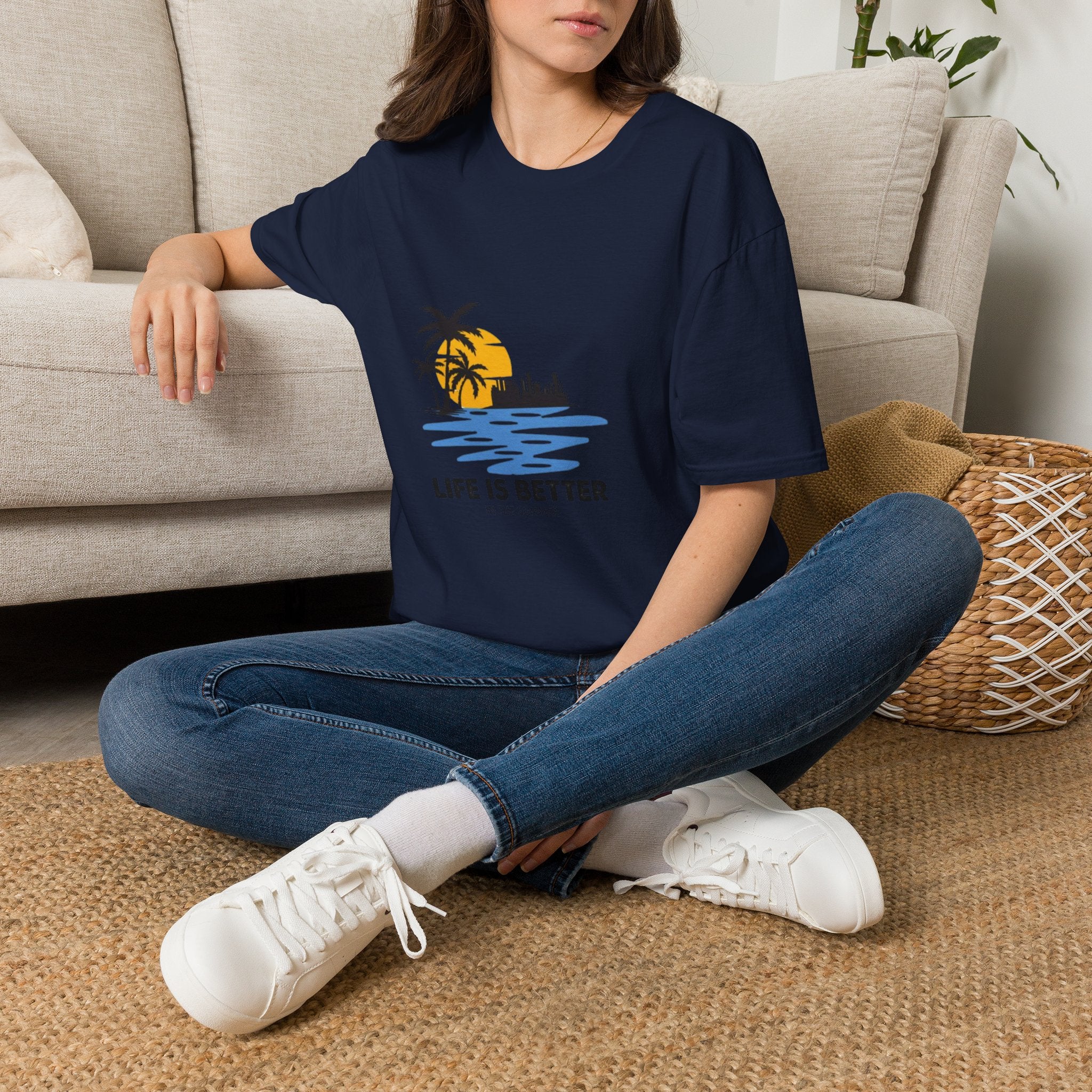 Sunset Beach T-Shirt — "Life Is Better" Palm Tree Graphic