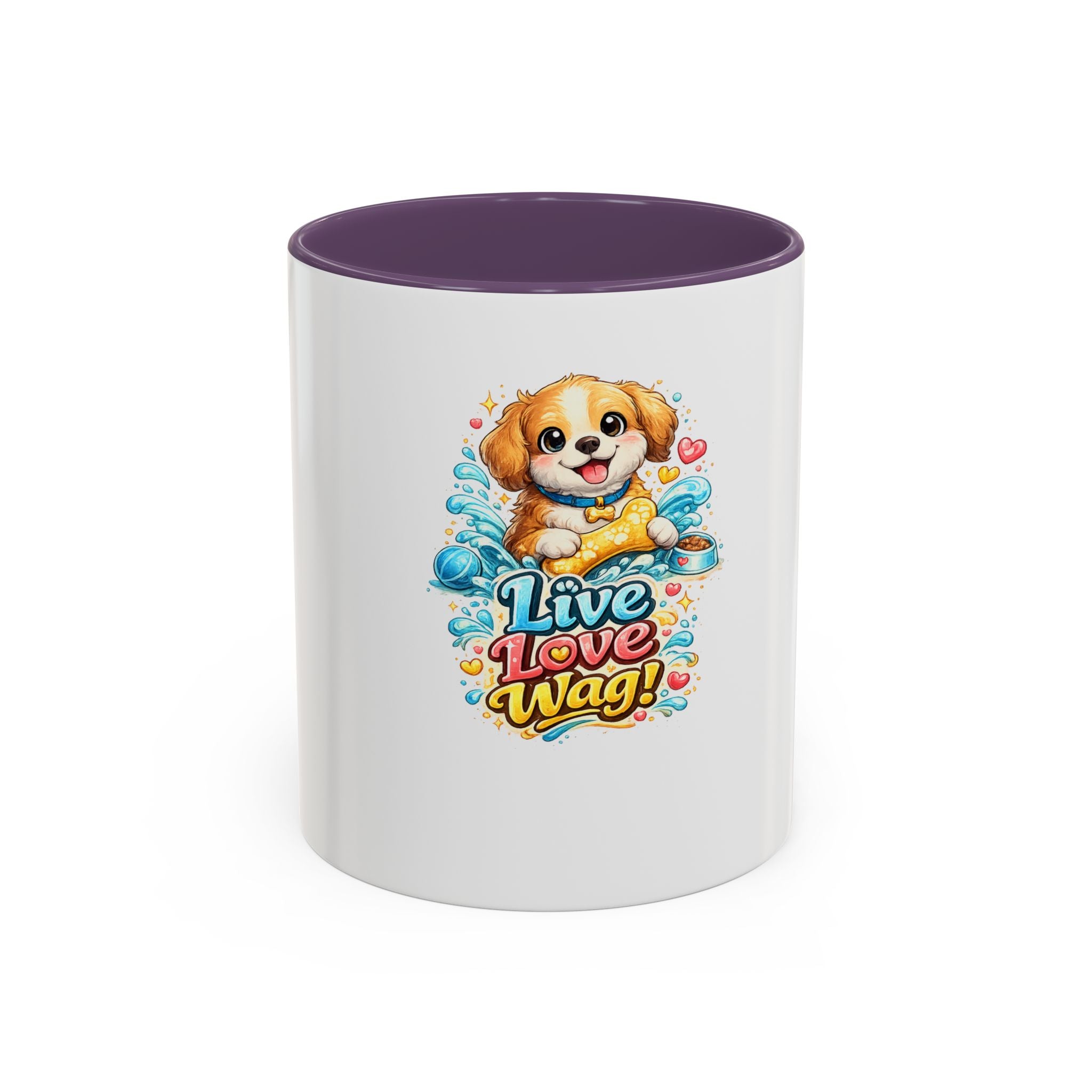 Live Love Wag! Dog Lover Accent Coffee Mug