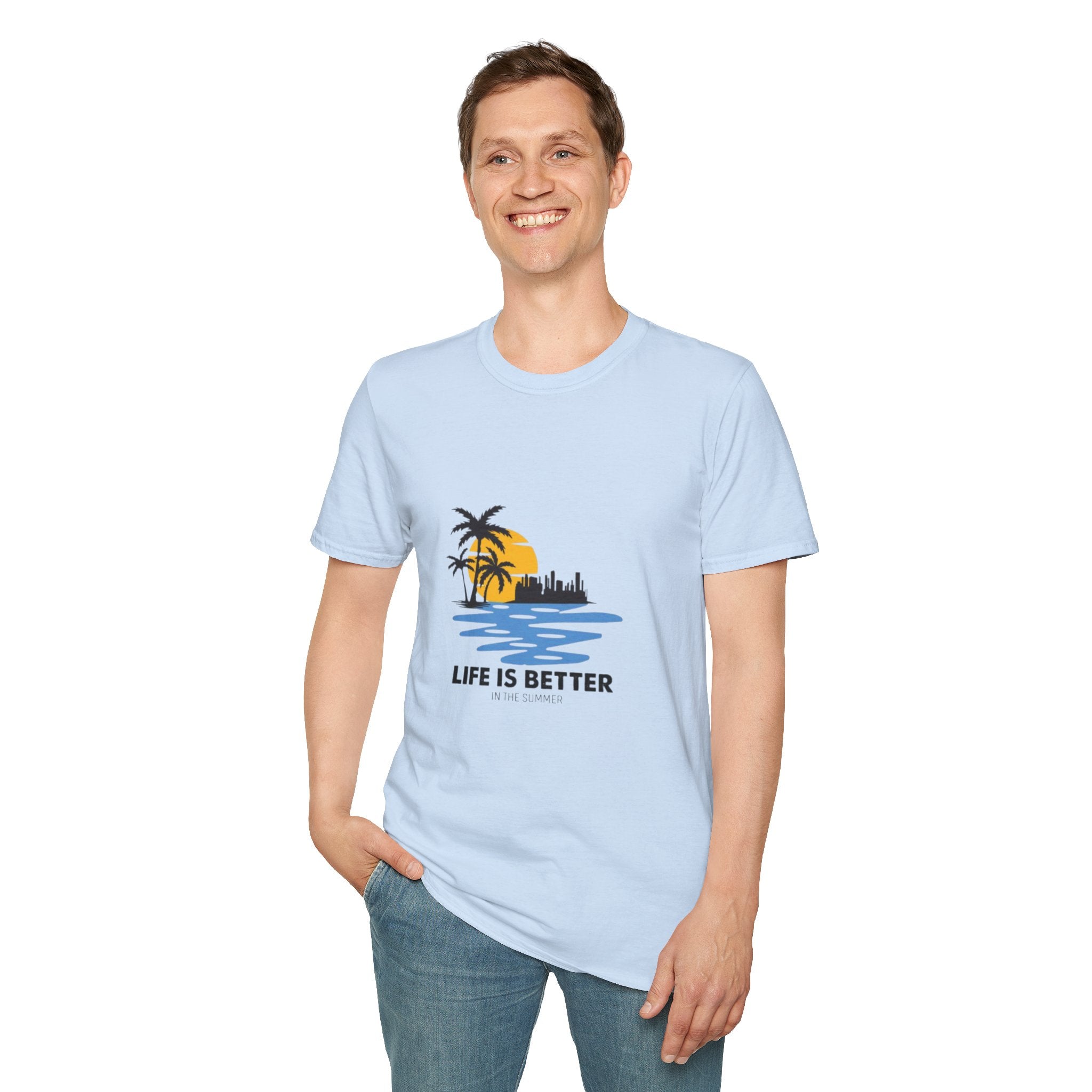 Sunset Beach T-Shirt — "Life Is Better" Palm Tree Graphic