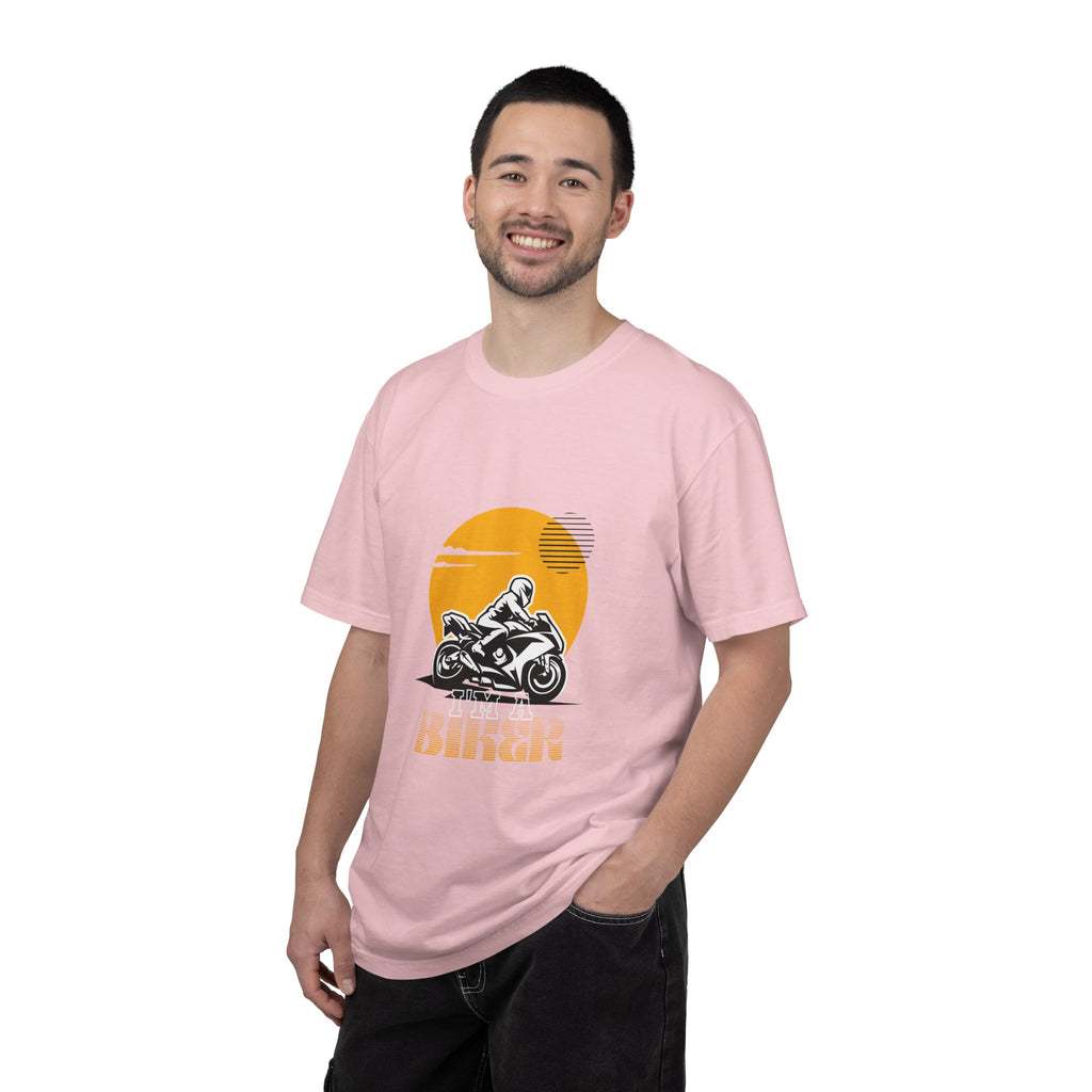 Motorcycle Rider T-Shirt — Retro Sunset Biker Graphic