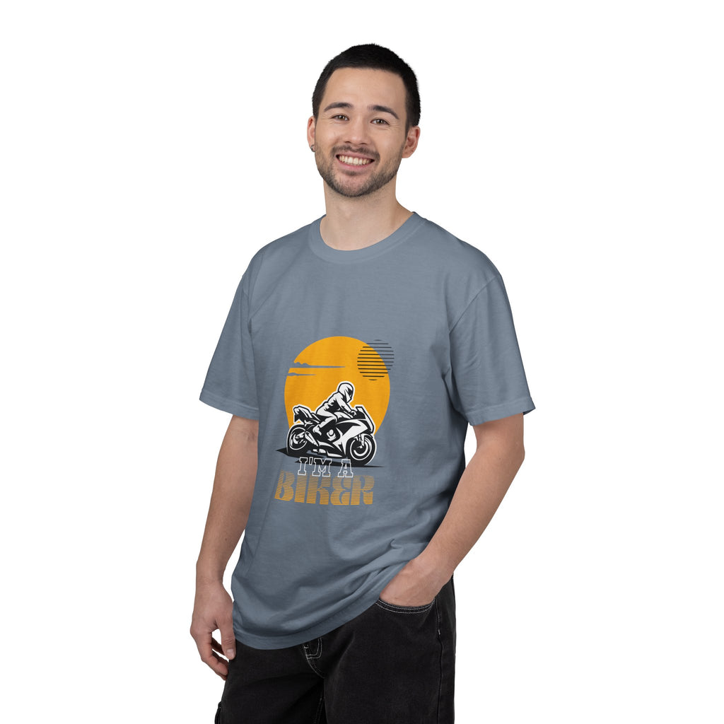 Motorcycle Rider T-Shirt — Retro Sunset Biker Graphic