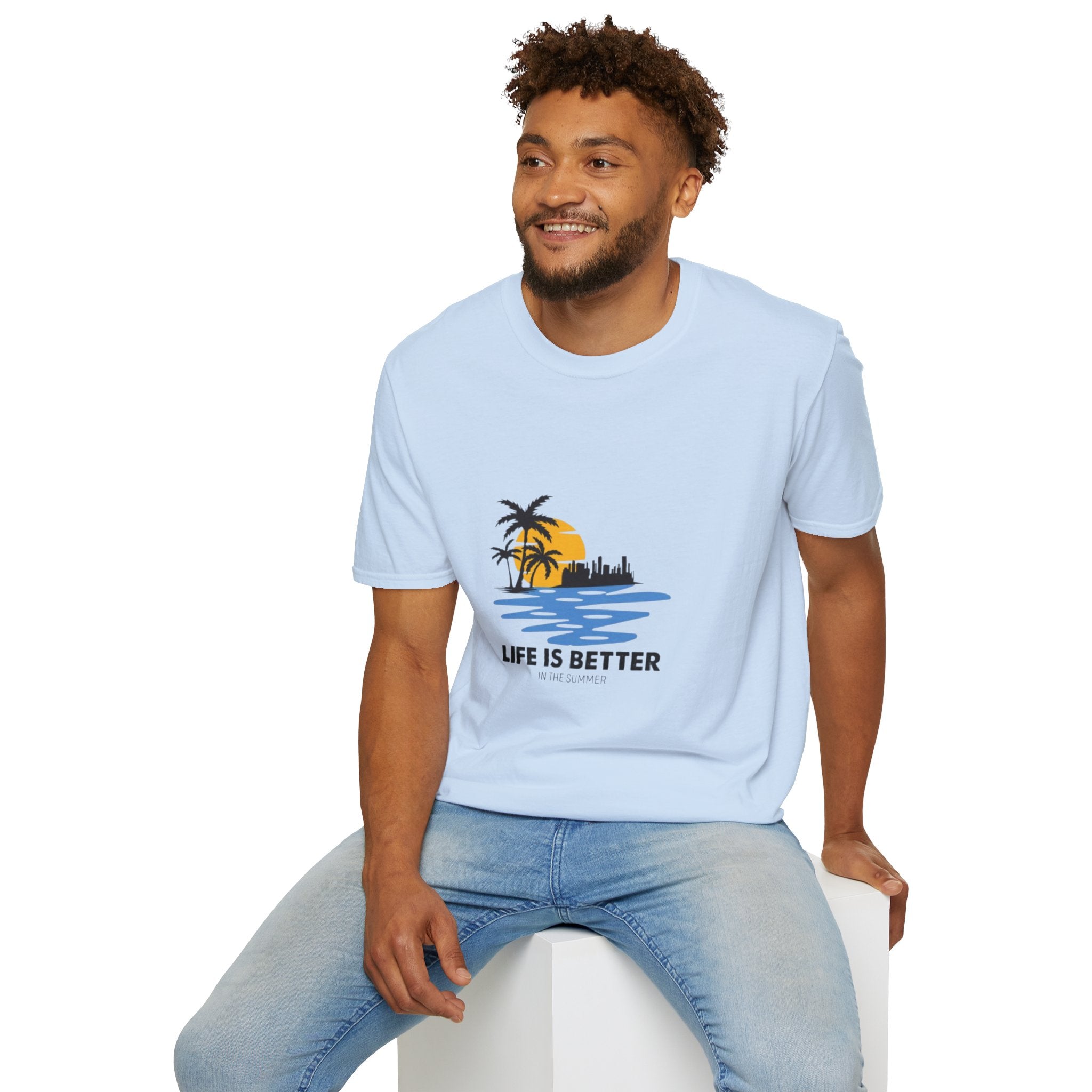 Sunset Beach T-Shirt — "Life Is Better" Palm Tree Graphic