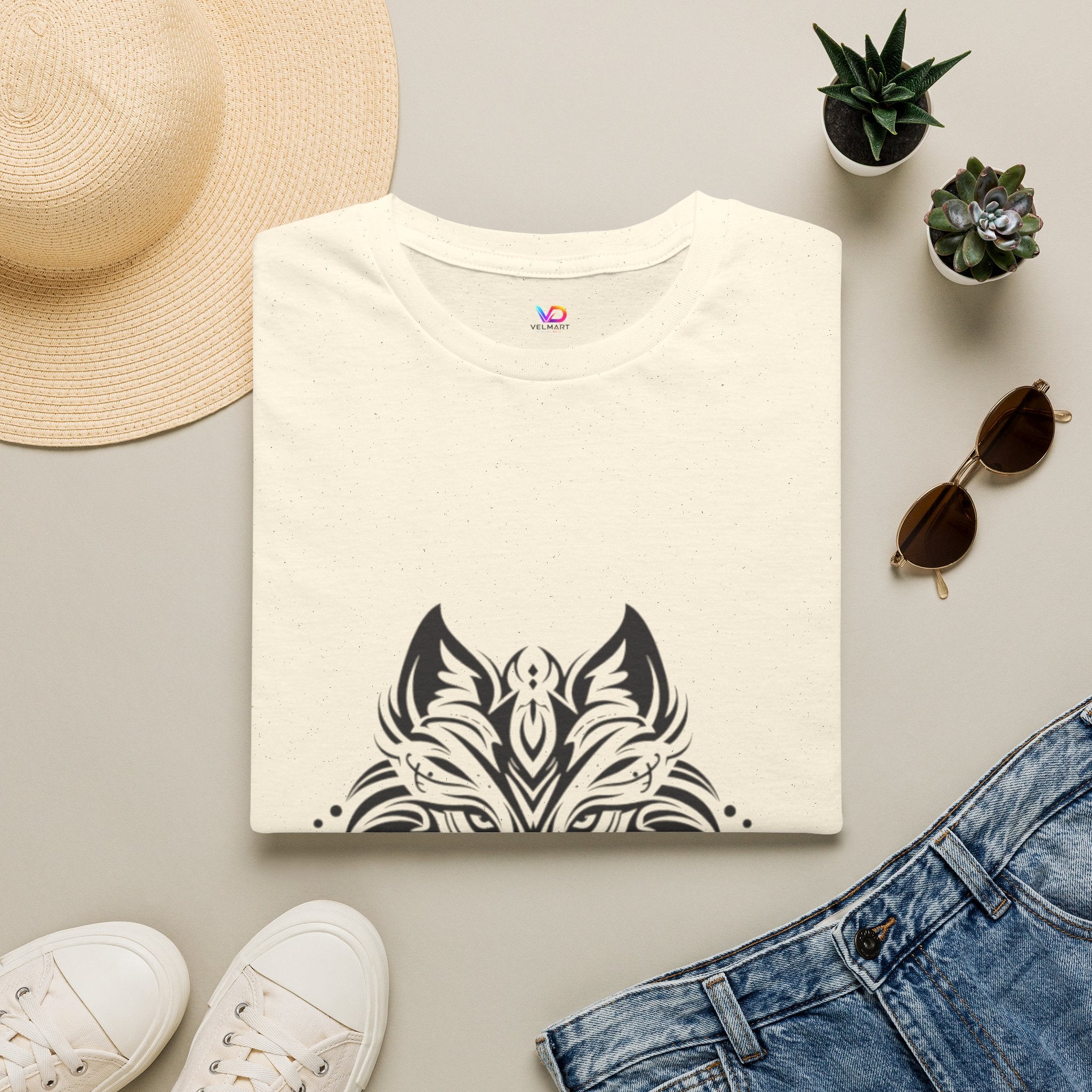 Wolf Mandala T-Shirt — Tribal Geometric Wolf Art Tee