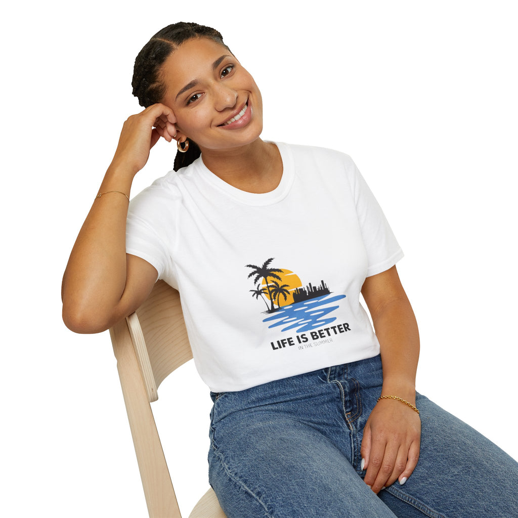 Sunset Beach T-Shirt — "Life Is Better" Palm Tree Graphic