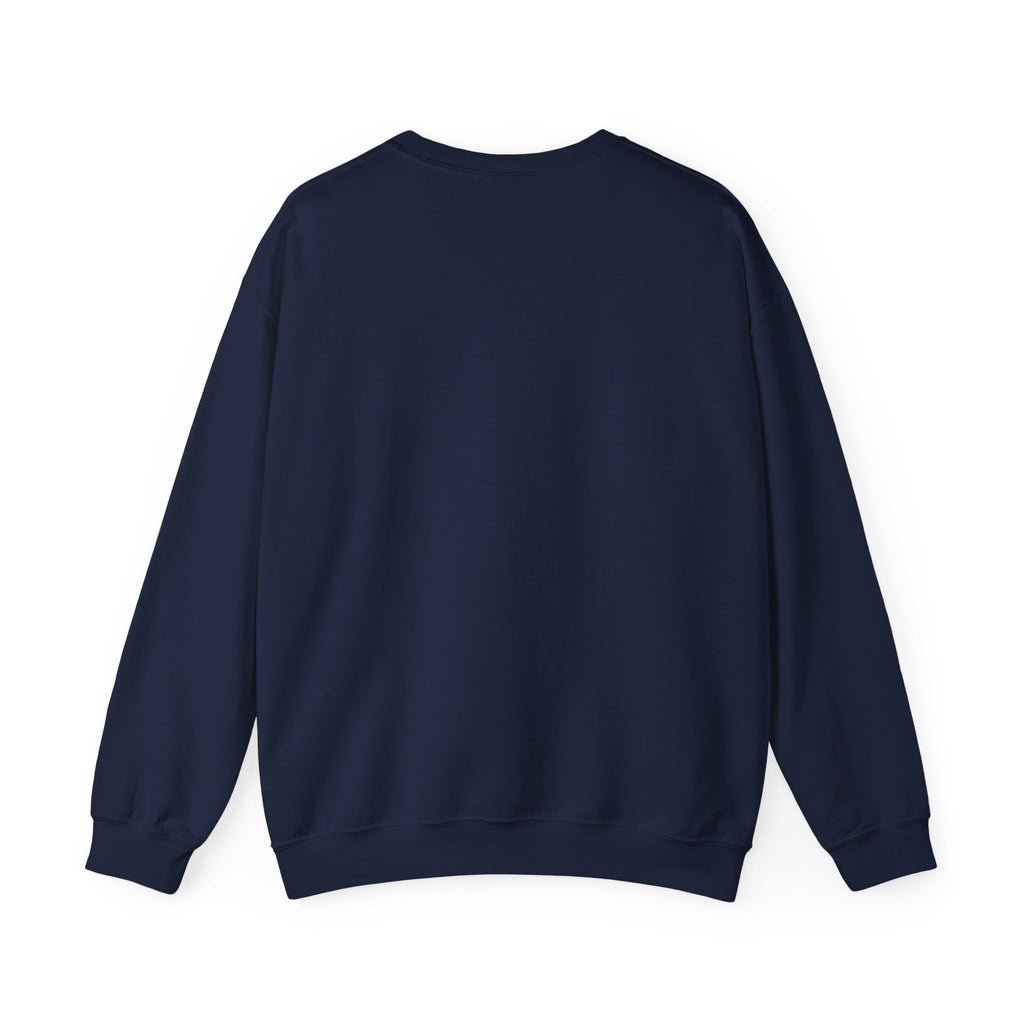 Crewneck Sweatshirt — “Challenges Build Inner Strength” Flame Smile Graphic