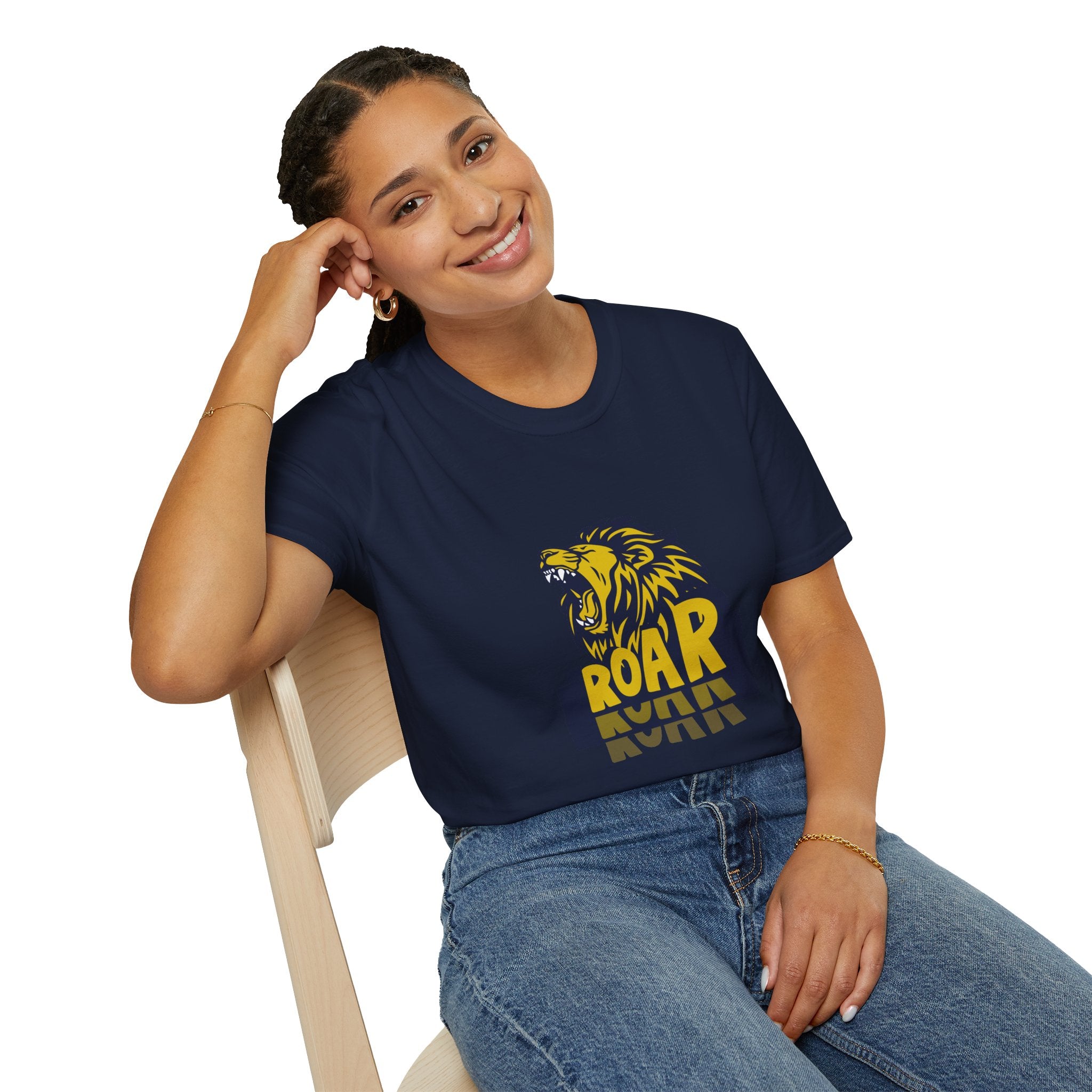 Roaring Lion T-Shirt — Bold Yellow & Navy Graphic Tee