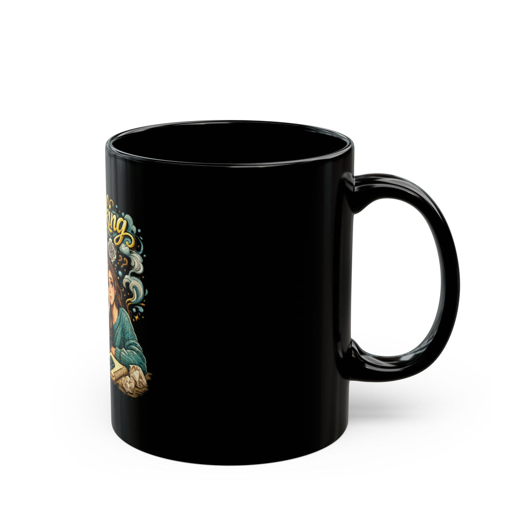Overthinking Loading Please Wait Coffee Mug — Black Ceramic 11oz/15oz