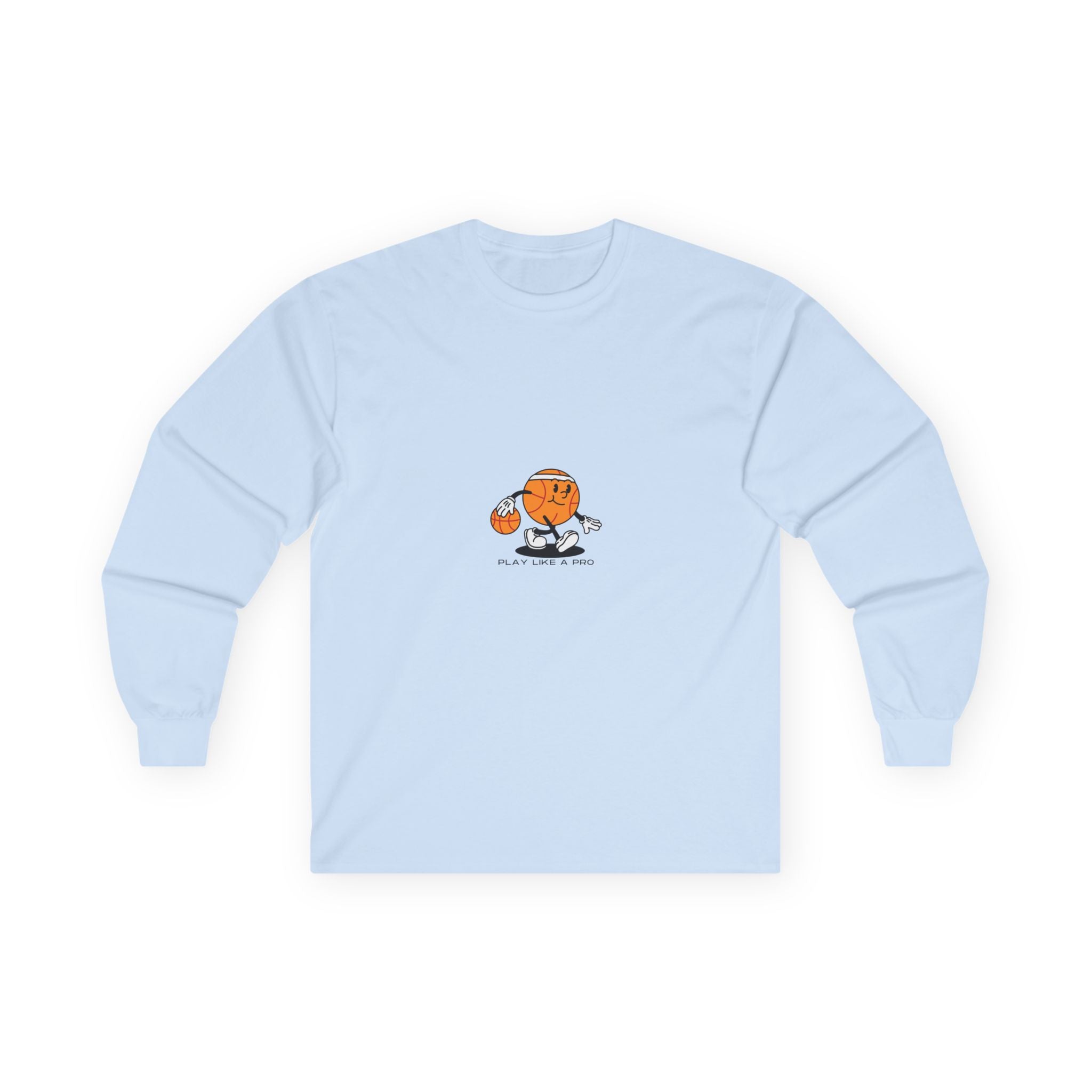 Basketball Cartoon Long Sleeve Tee – 'Ballin' Little Legend' Graphic Shirt