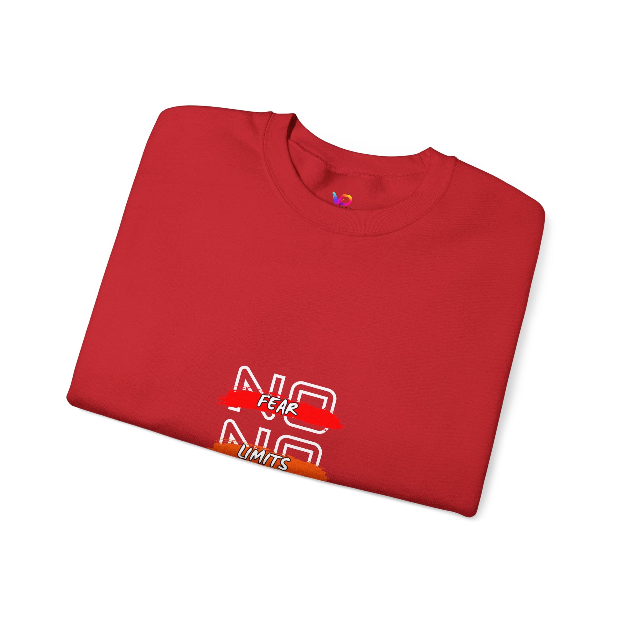 No Fear No Limits No Doubt Crewneck Sweatshirt — Motivational Graphic Pullover