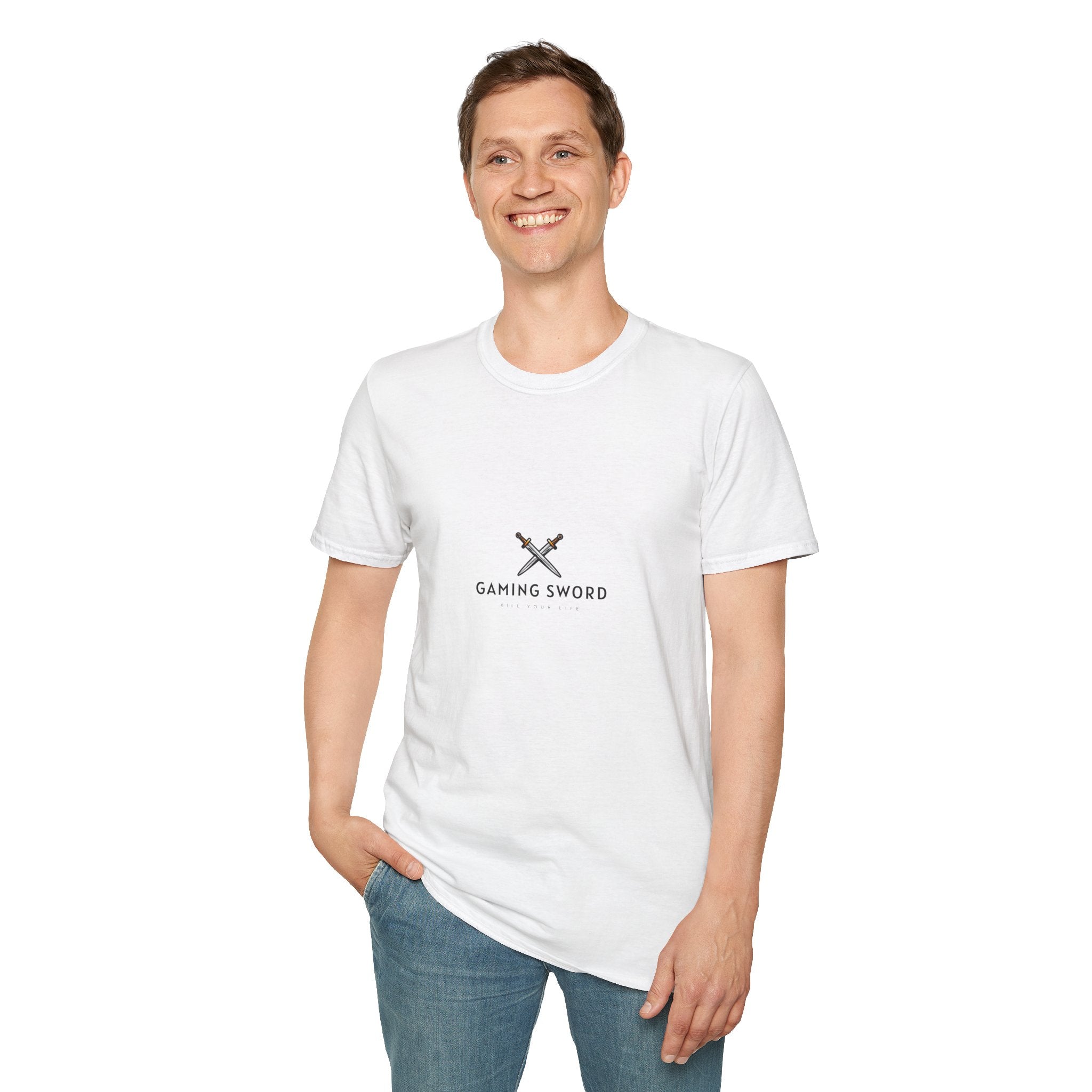 Gaming Sword T‑Shirt — Minimal Crossed Swords Logo Tee