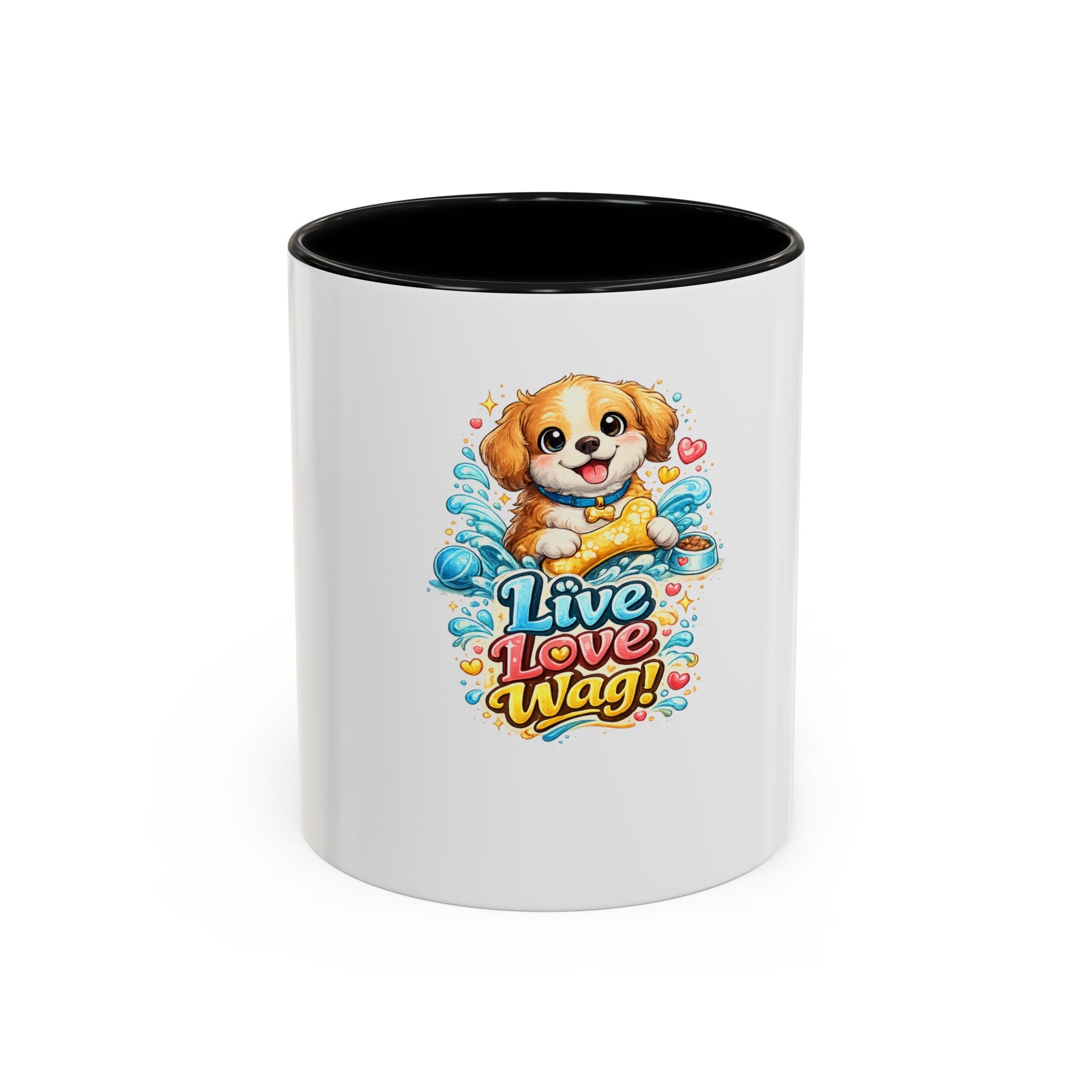 Live Love Wag! Dog Lover Accent Coffee Mug