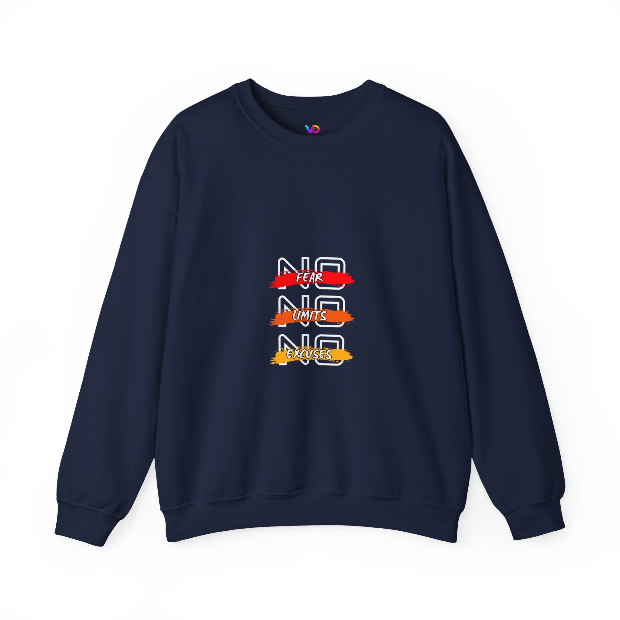 No Fear No Limits No Doubt Crewneck Sweatshirt — Motivational Graphic Pullover
