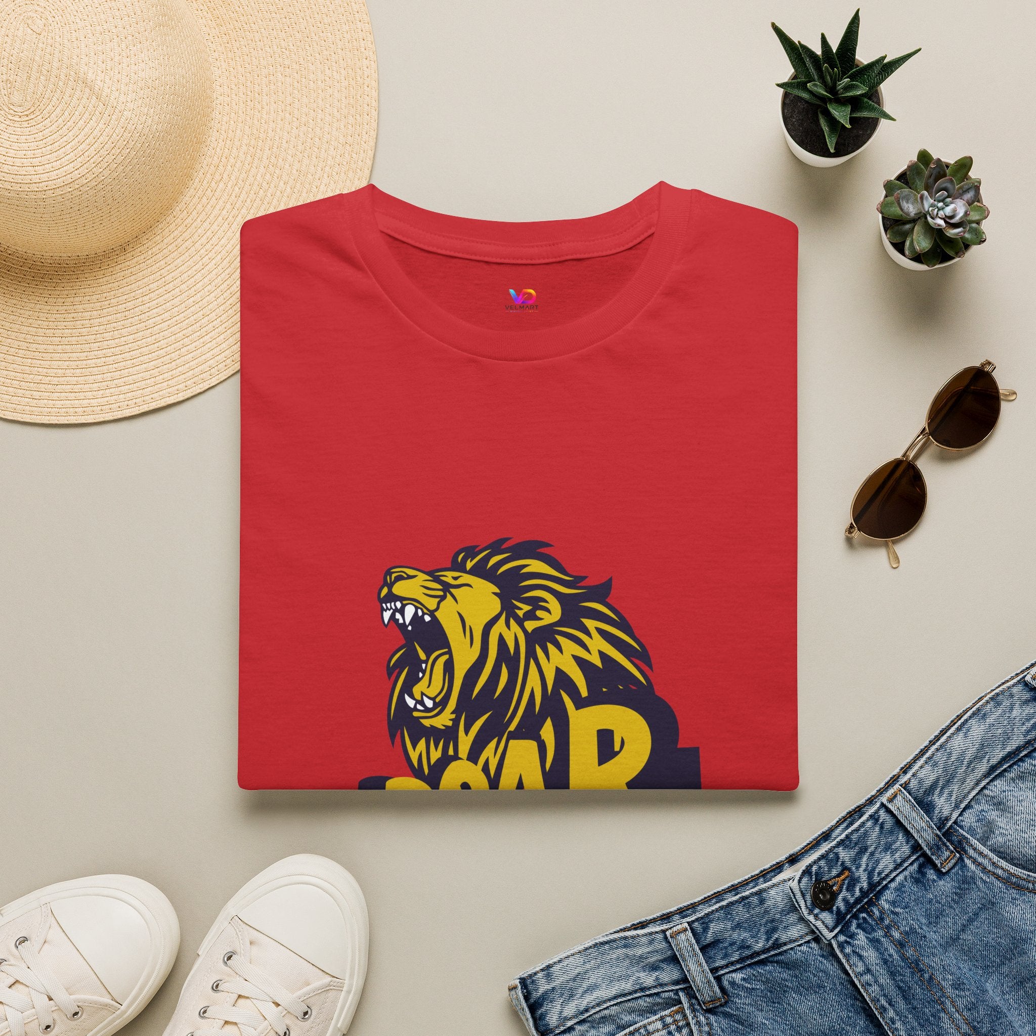 Roaring Lion T-Shirt — Bold Yellow & Navy Graphic Tee