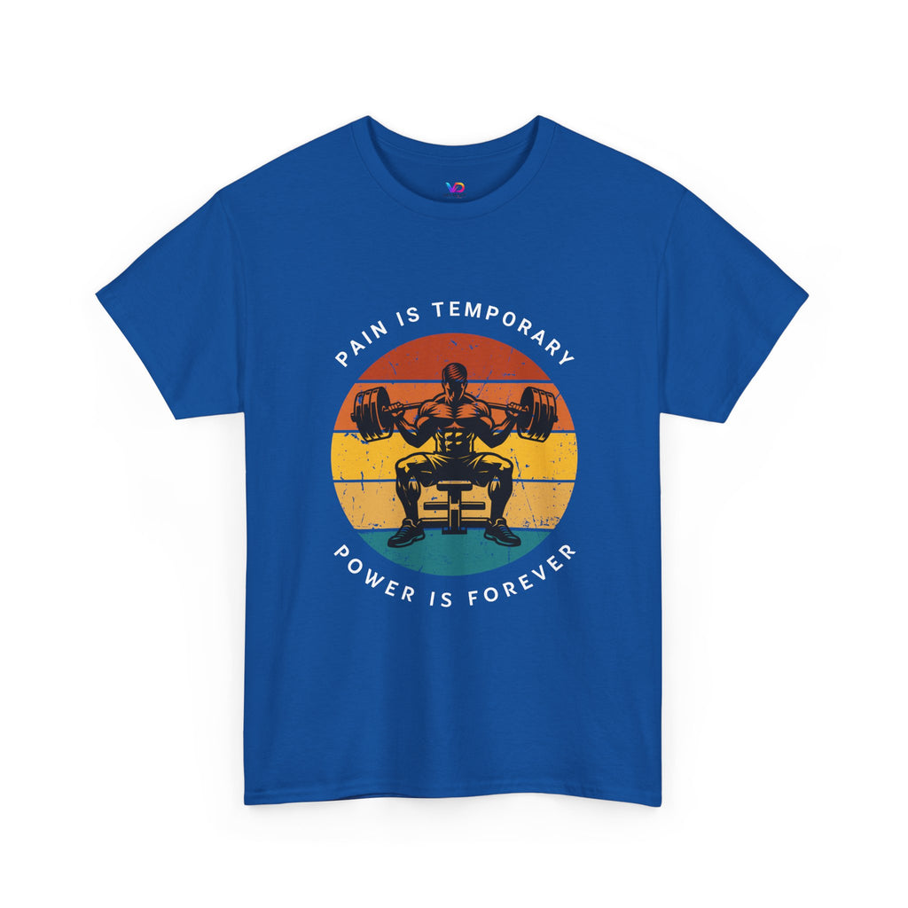 T-shirt d'entraînement – T-shirt de musculation rétro « La douleur est temporaire, la puissance est éternelle »