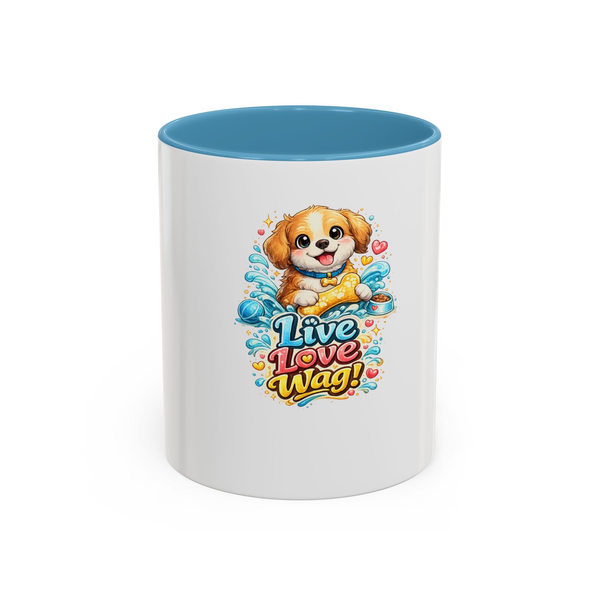 Live Love Wag! Dog Lover Accent Coffee Mug