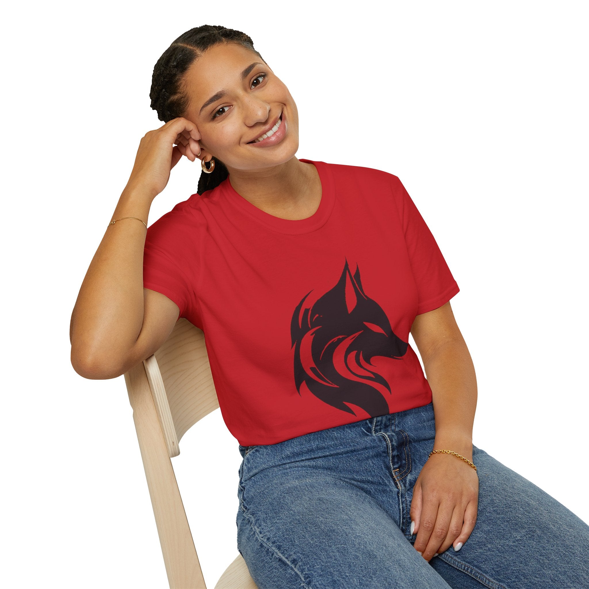 Wolf Silhouette T-Shirt — Tribal Black Wolf Graphic Tee