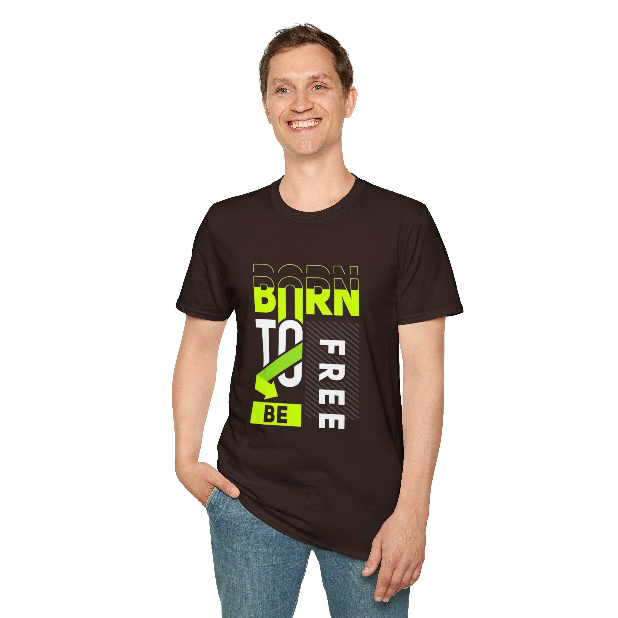 T-Shirt — Born To Be Free Neon Graphic Tee