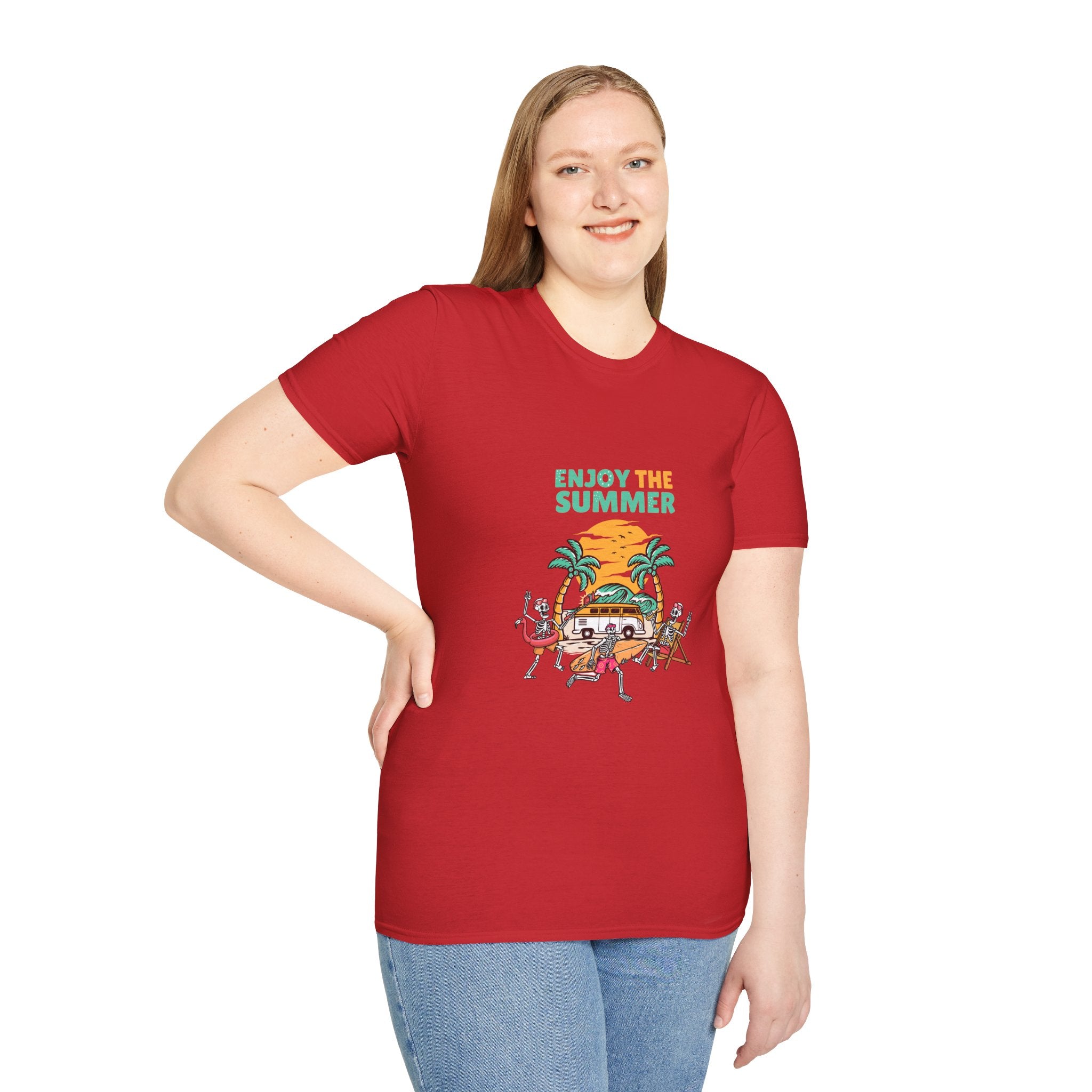 Summer Beach T-Shirt — "Enjoy The Summer" Palm Tree Surf Graphic