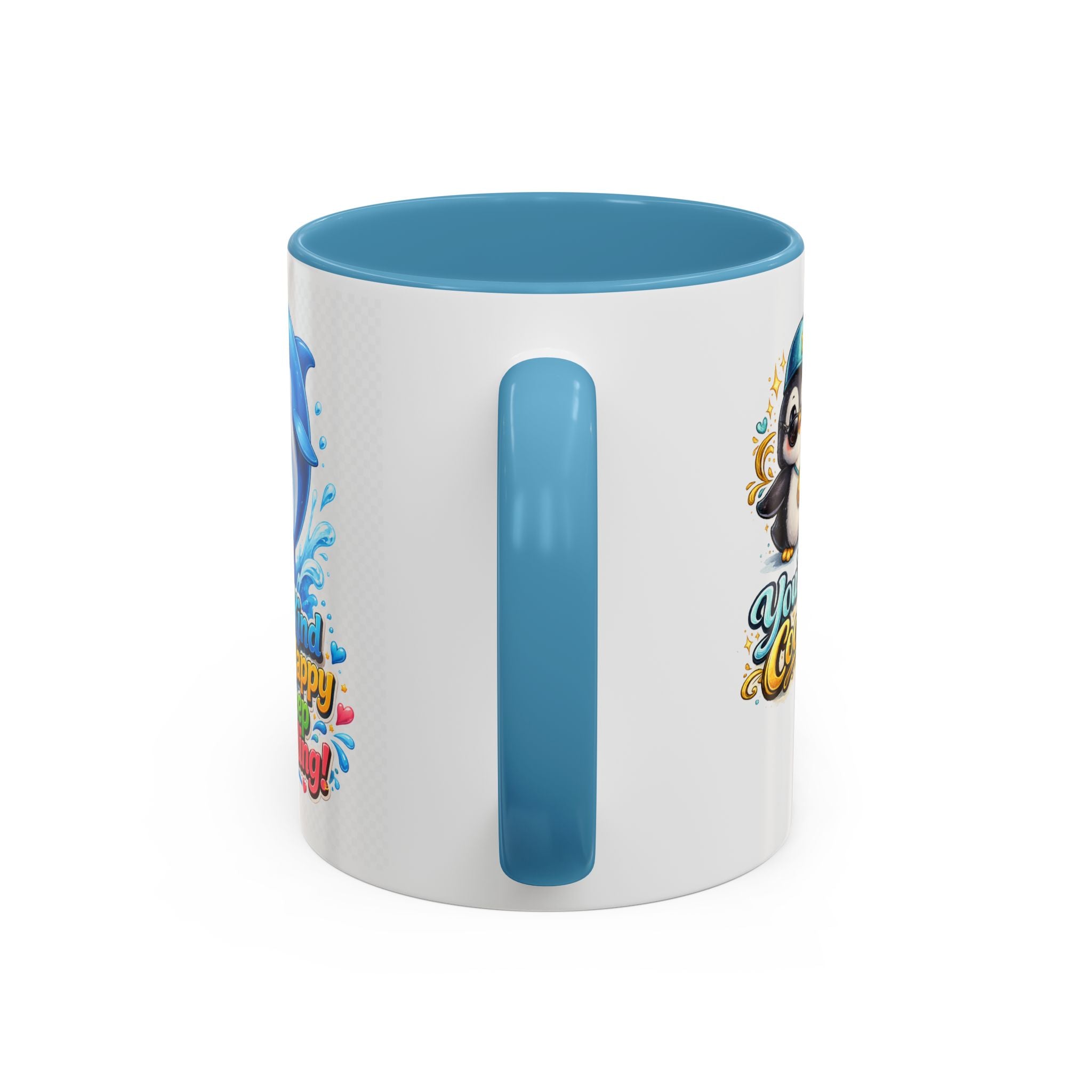 Be Kind Be Happy Keep Smiling Dolphin Accent Coffee Mug