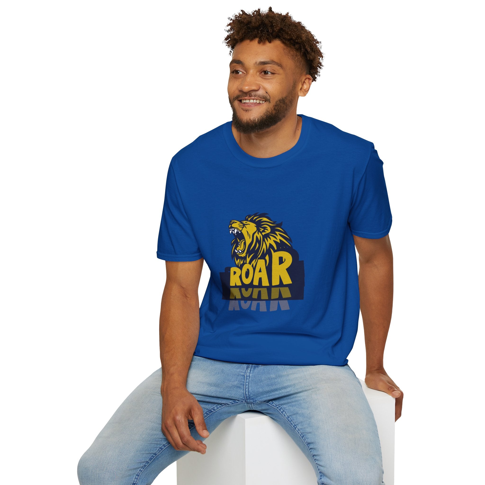 Roaring Lion T-Shirt — Bold Yellow & Navy Graphic Tee