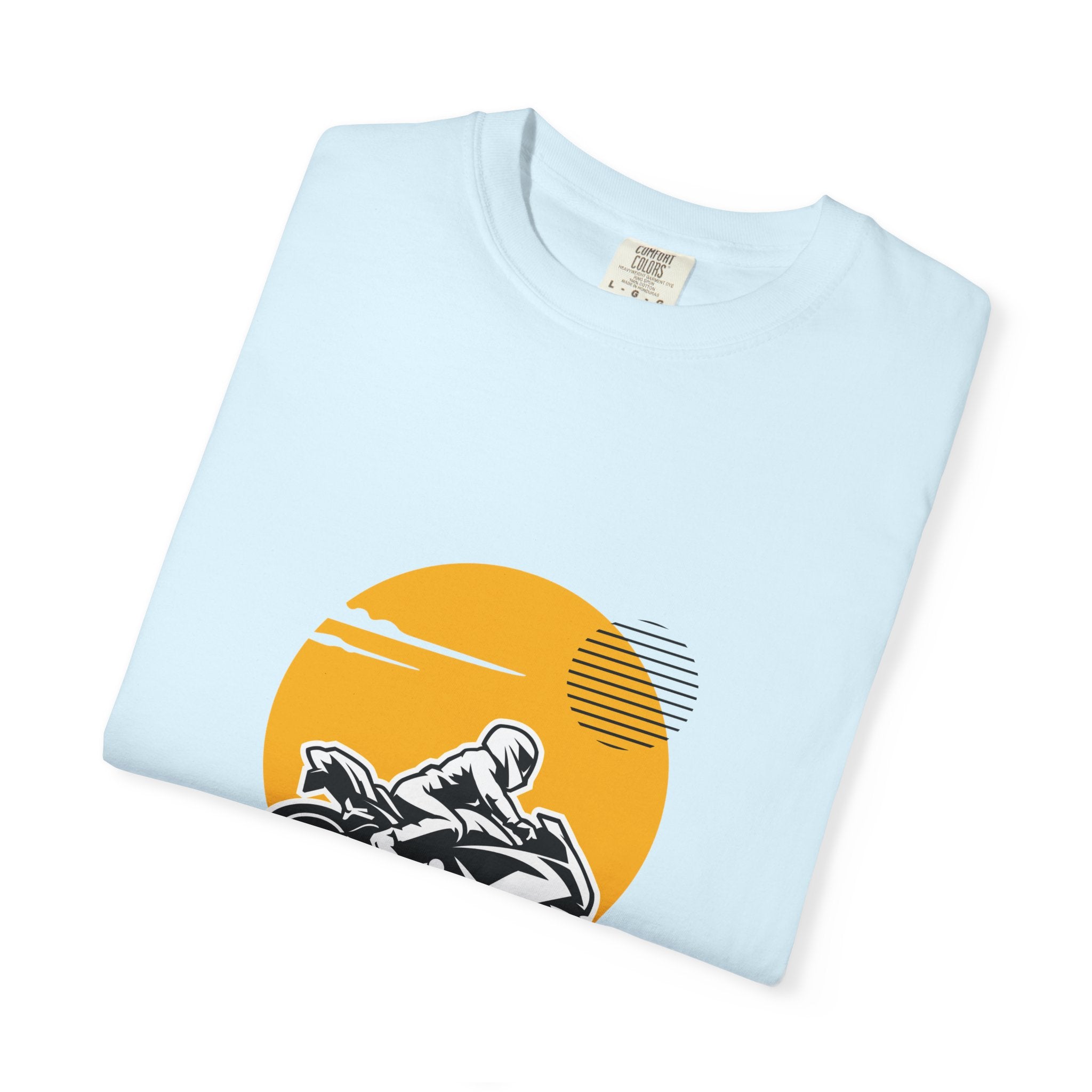 Motorcycle Rider T-Shirt — Retro Sunset Biker Graphic