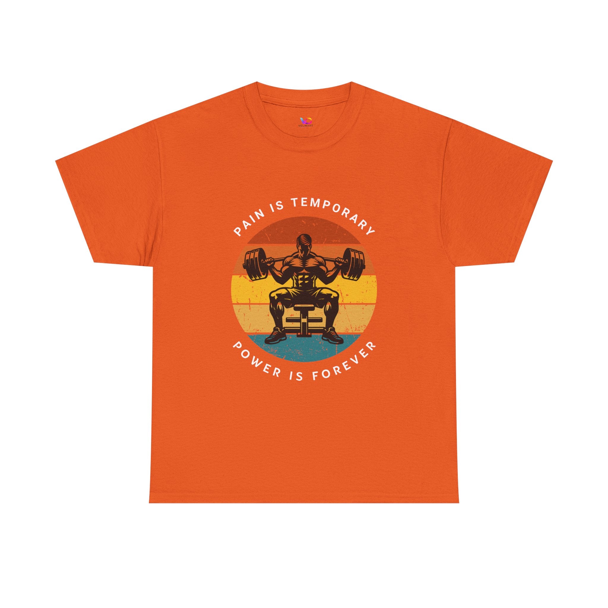 Workout Tee – "Pain Is Temporary, Power Is Forever" Retro Weightlifting T‑Shirt