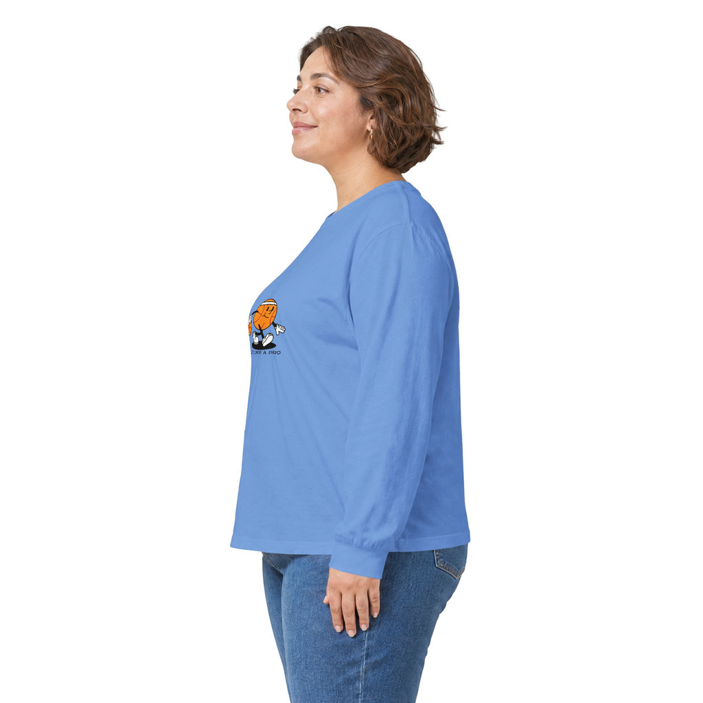 Basketball Cartoon Long Sleeve Tee – 'Ballin' Little Legend' Graphic Shirt