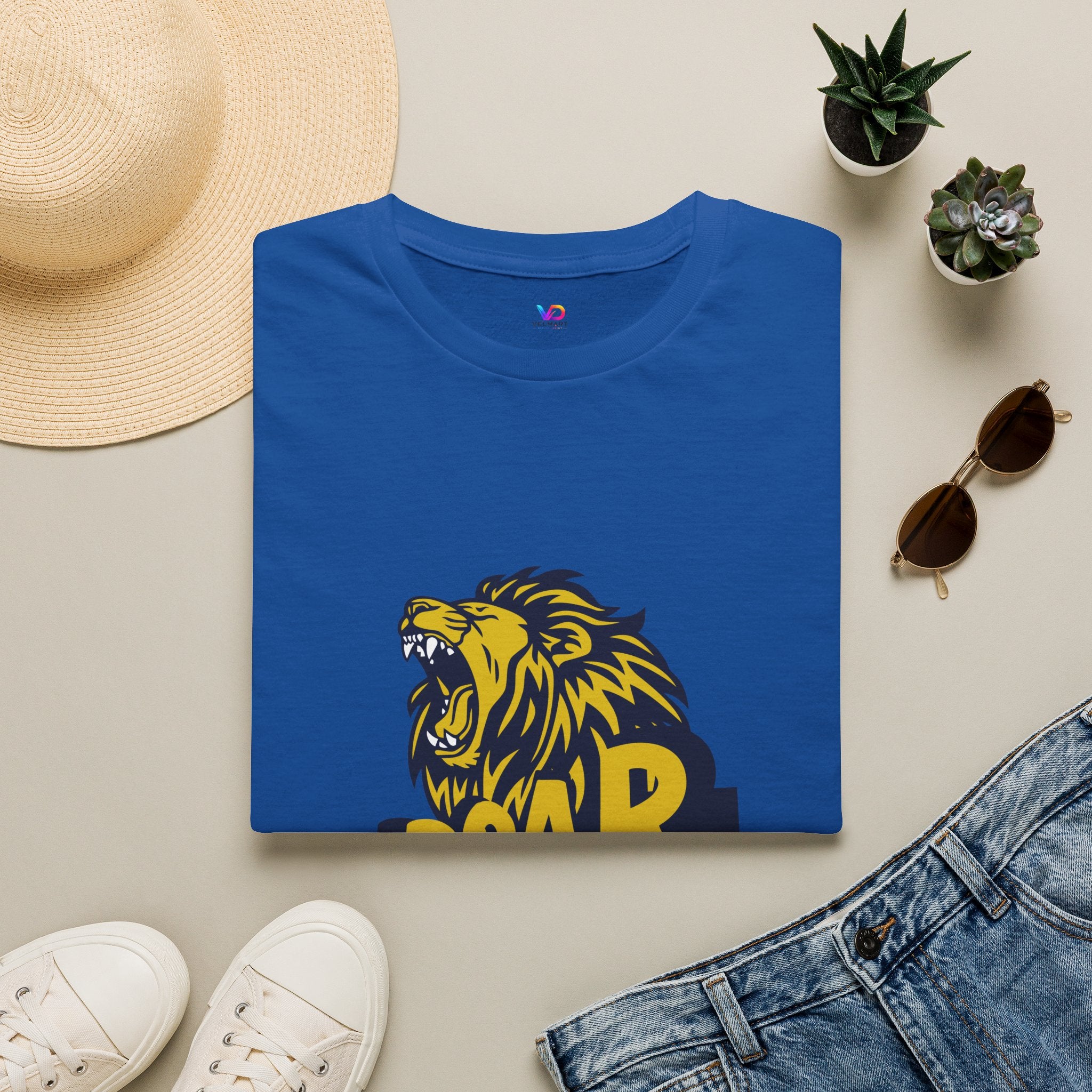 Roaring Lion T-Shirt — Bold Yellow & Navy Graphic Tee
