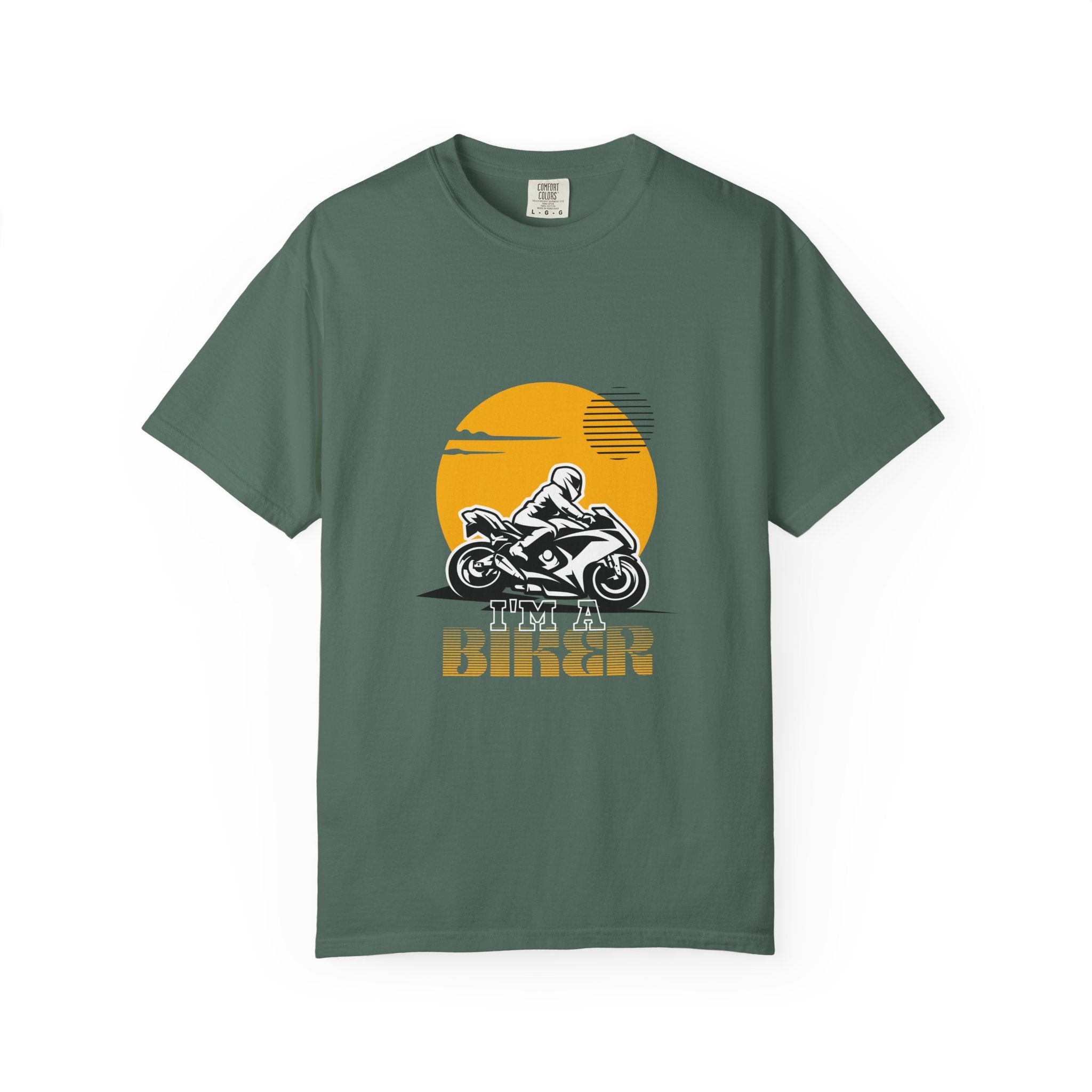Motorcycle Rider T-Shirt — Retro Sunset Biker Graphic