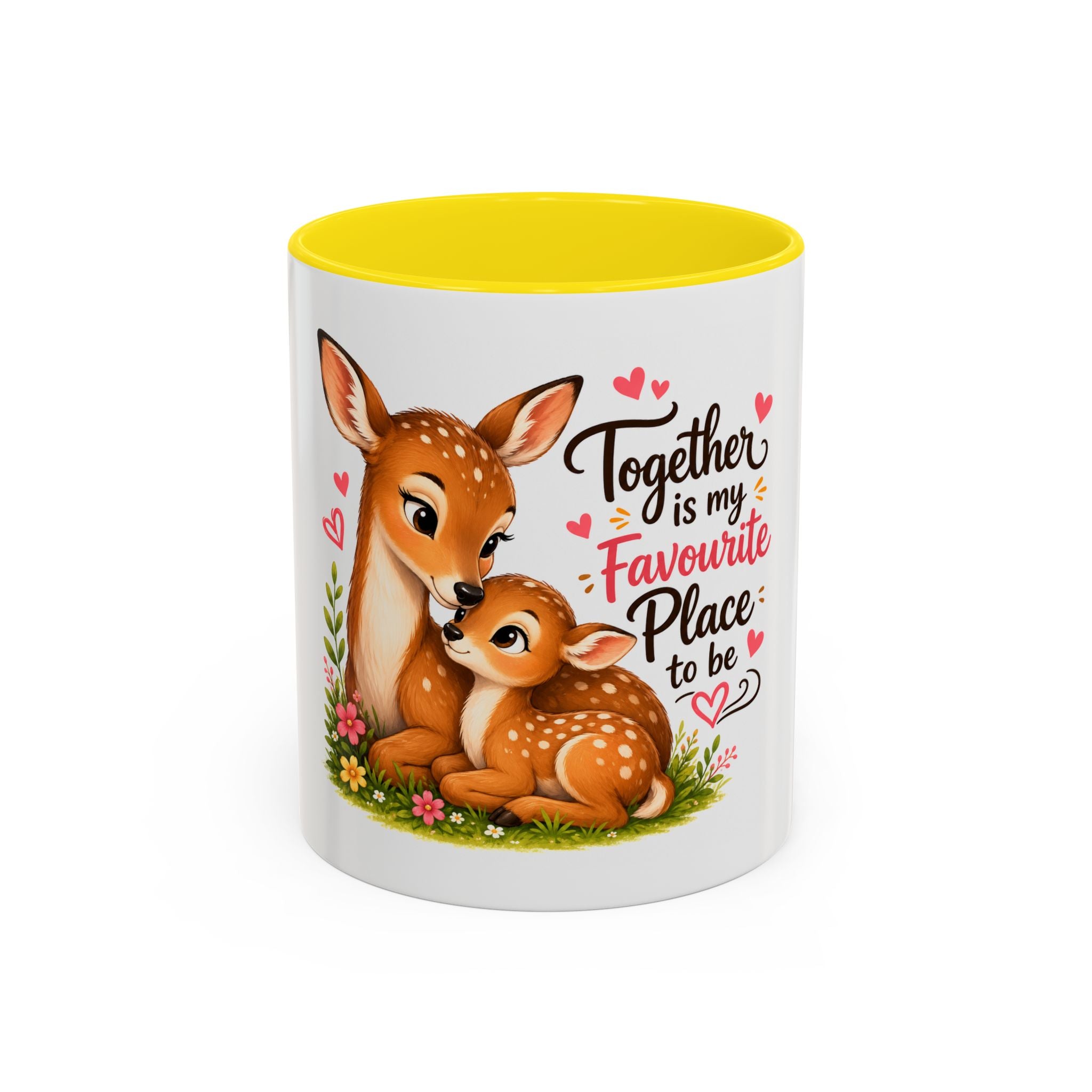 Mother and Baby Deer Accent Coffee Mug — "Together is my Favourite Place to be"