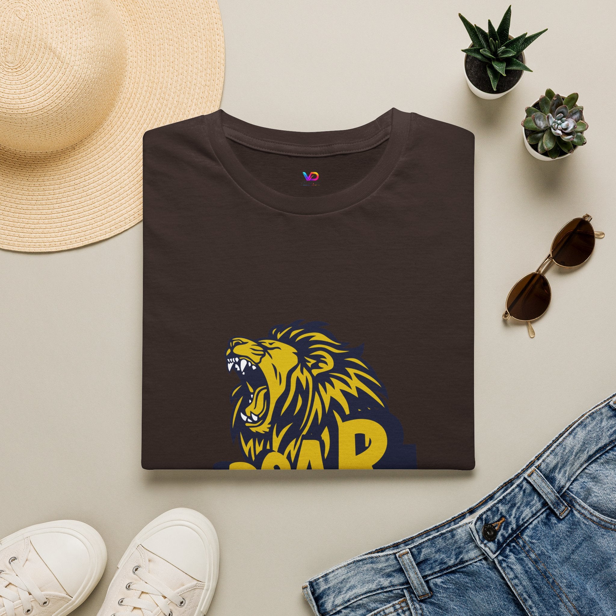 Roaring Lion T-Shirt — Bold Yellow & Navy Graphic Tee