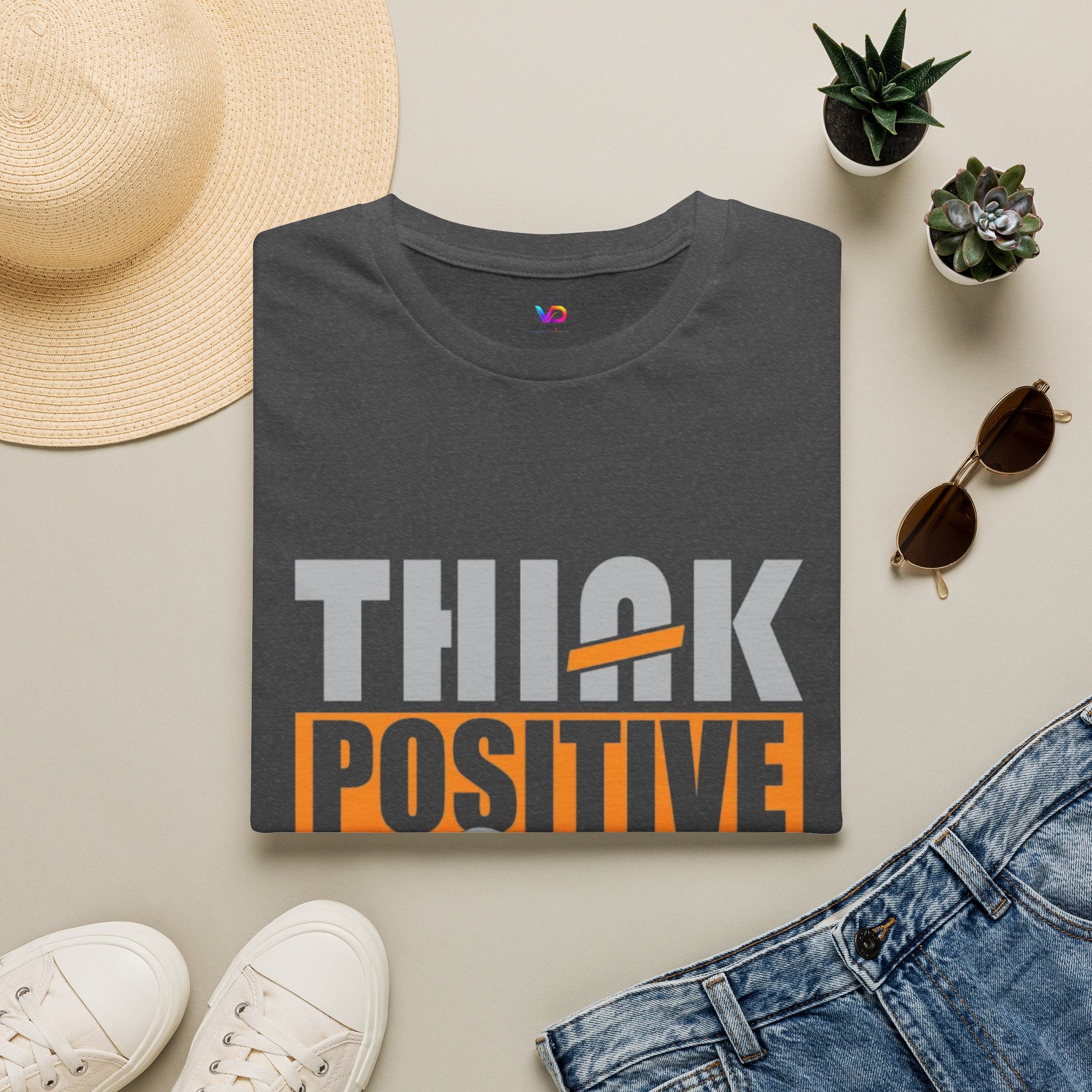 Think Positive T-Shirt — Motivational Graphic Tee