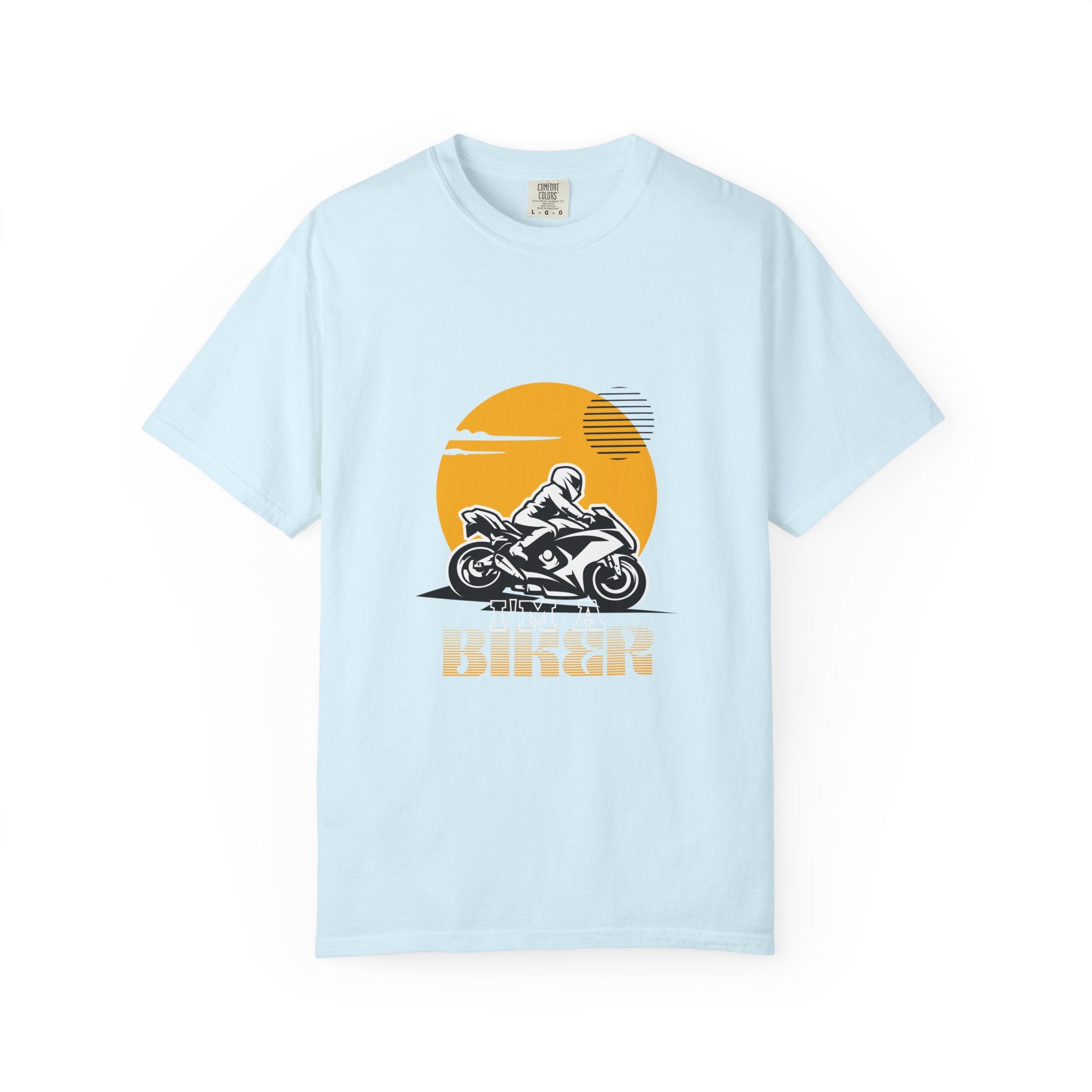 Motorcycle Rider T-Shirt — Retro Sunset Biker Graphic