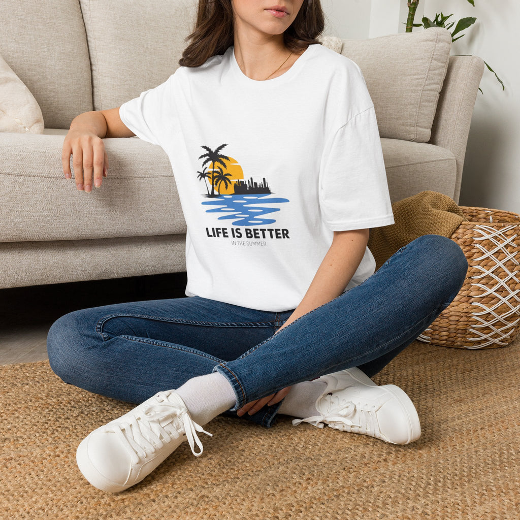 Sunset Beach T-Shirt — "Life Is Better" Palm Tree Graphic