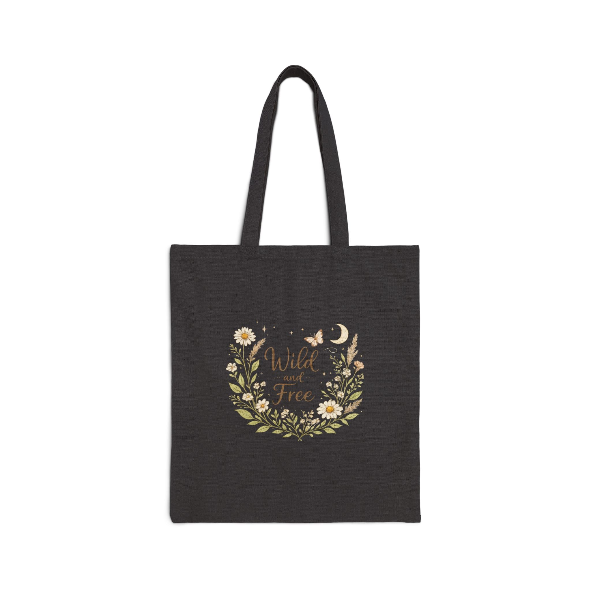 Wild and Free Floral Canvas Tote Bag