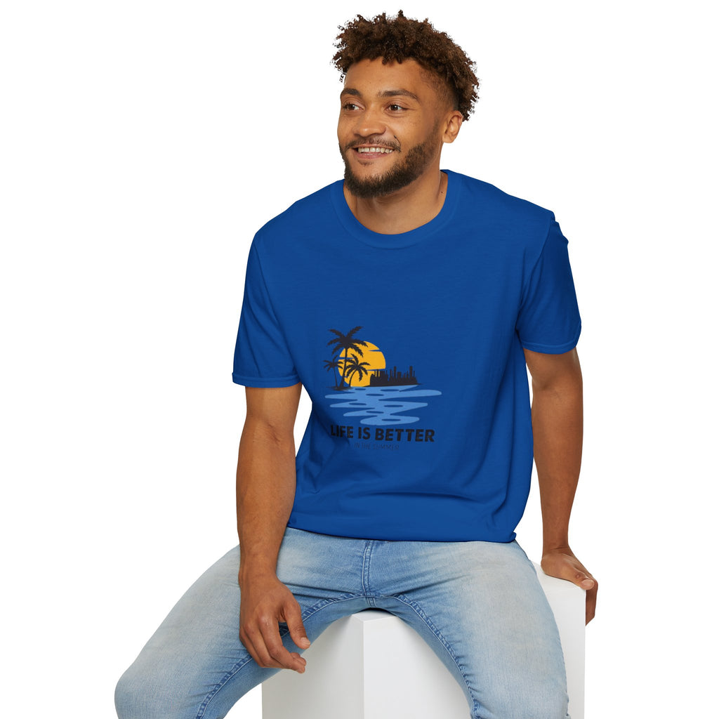 Sunset Beach T-Shirt — "Life Is Better" Palm Tree Graphic