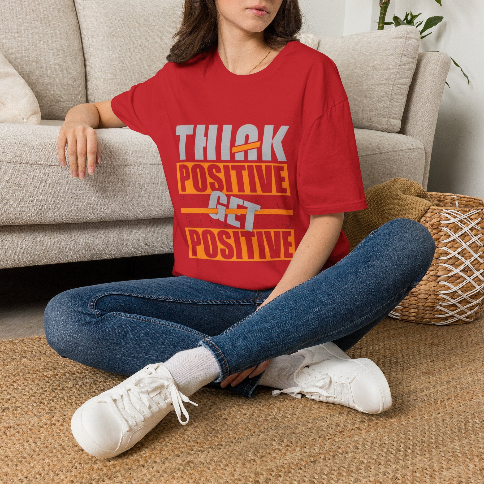 Think Positive T-Shirt — Motivational Graphic Tee