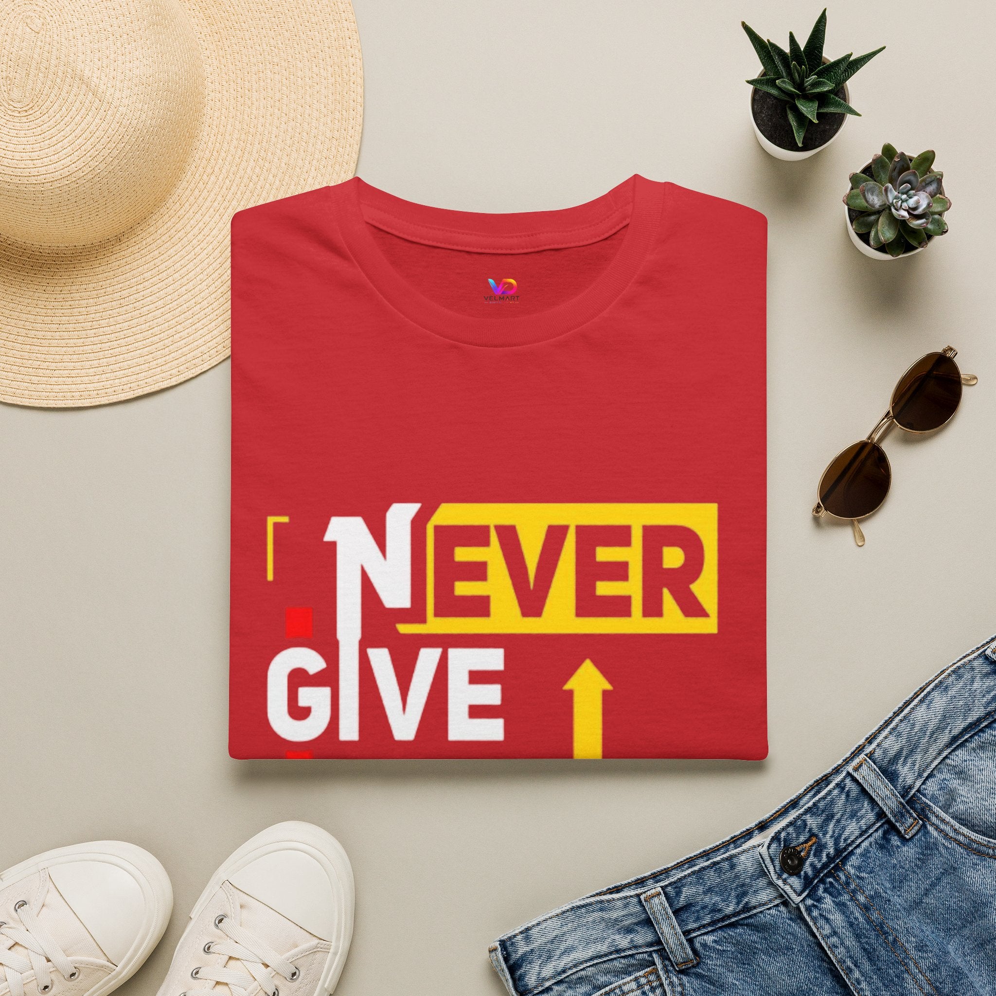 Never Give Up T-Shirt — Motivational Graphic Tee
