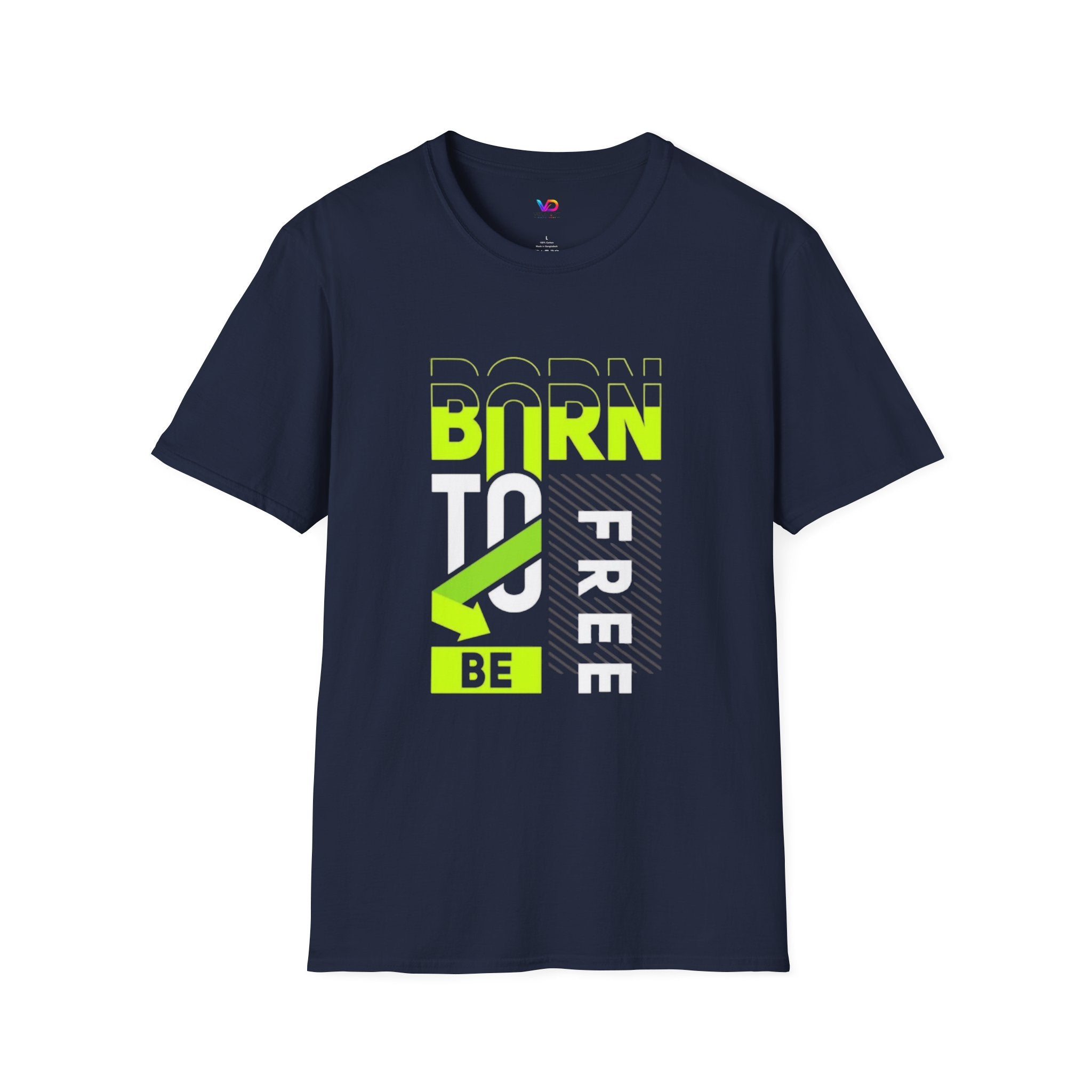 T-Shirt — Born To Be Free Neon Graphic Tee