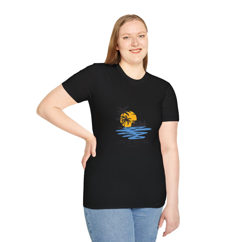 Sunset Beach T-Shirt — "Life Is Better" Palm Tree Graphic