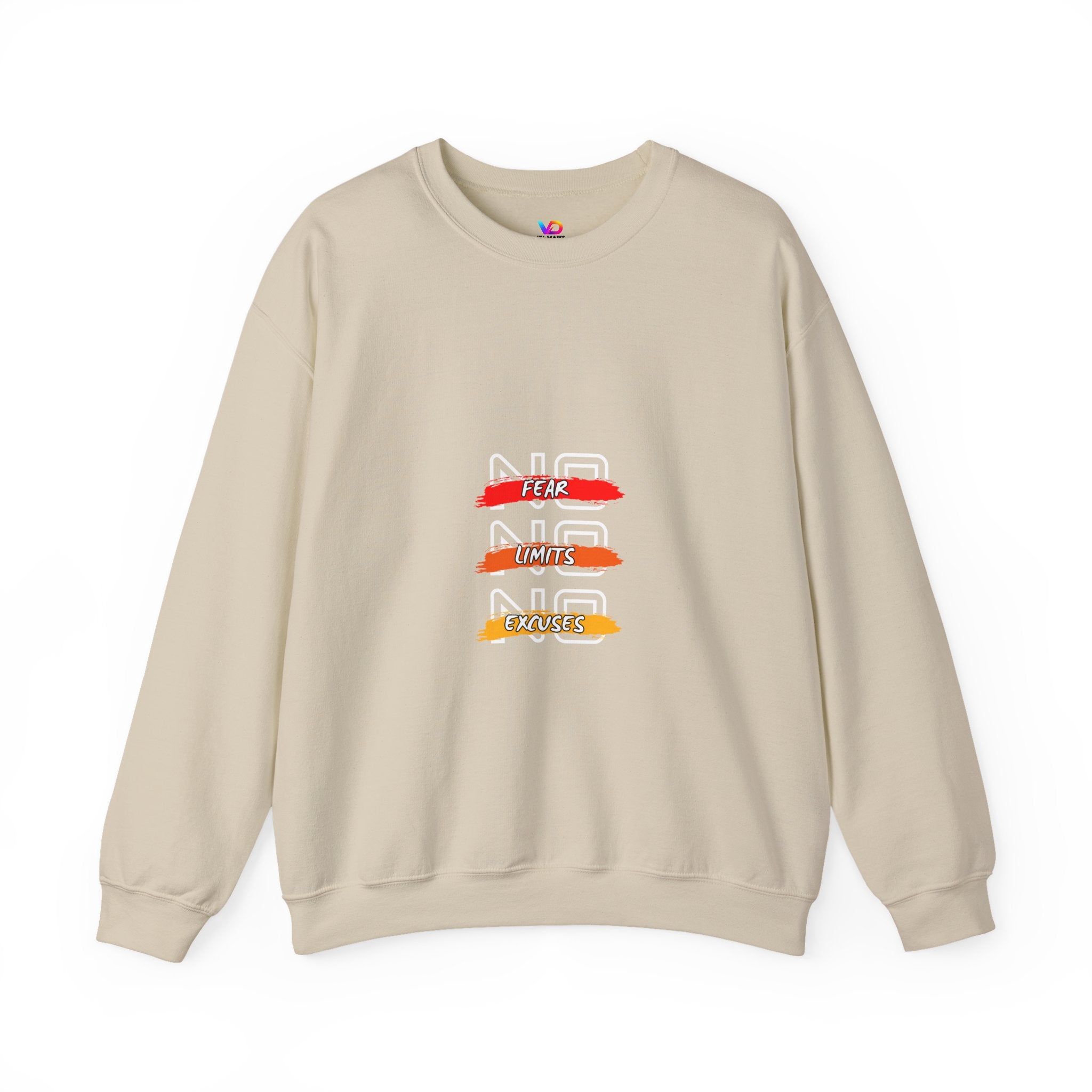 No Fear No Limits No Doubt Crewneck Sweatshirt — Motivational Graphic Pullover