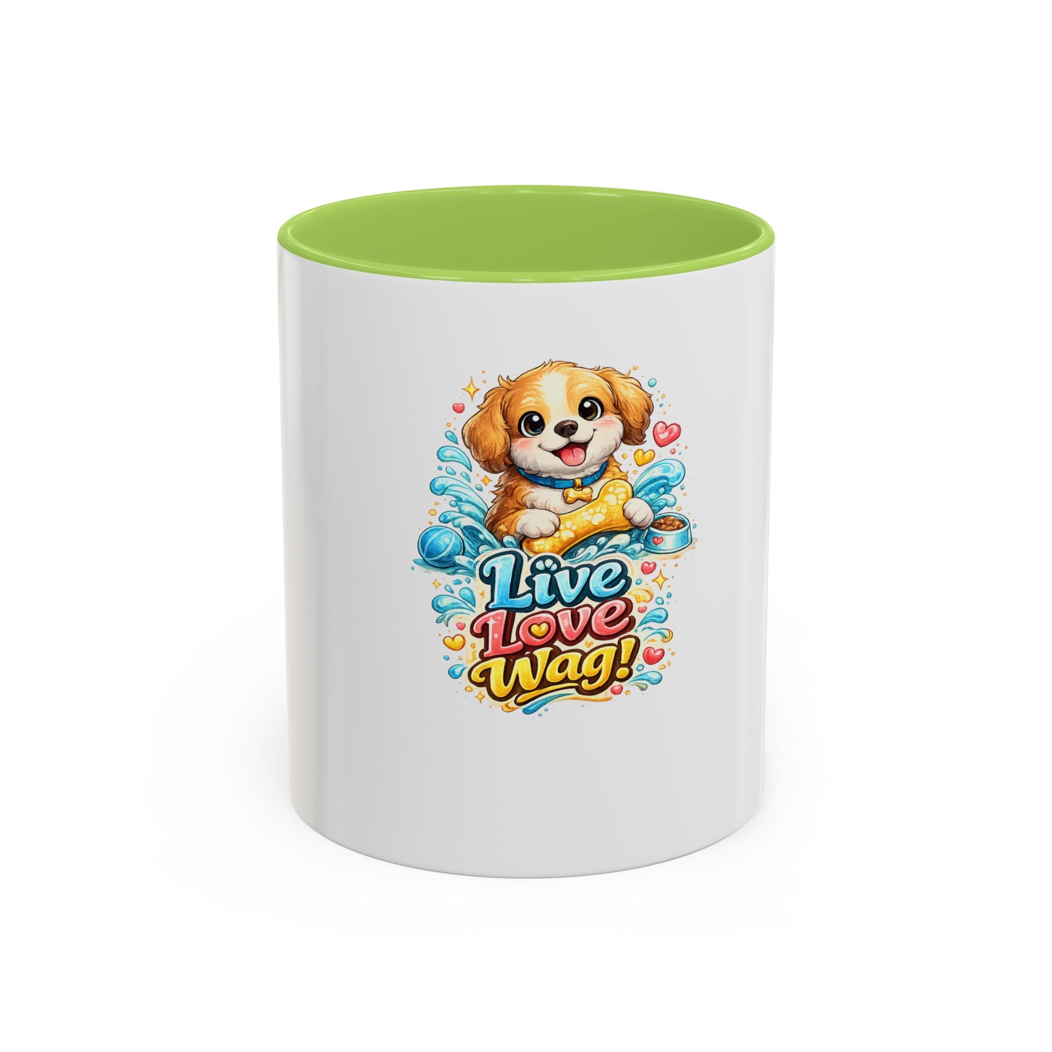 Live Love Wag! Dog Lover Accent Coffee Mug