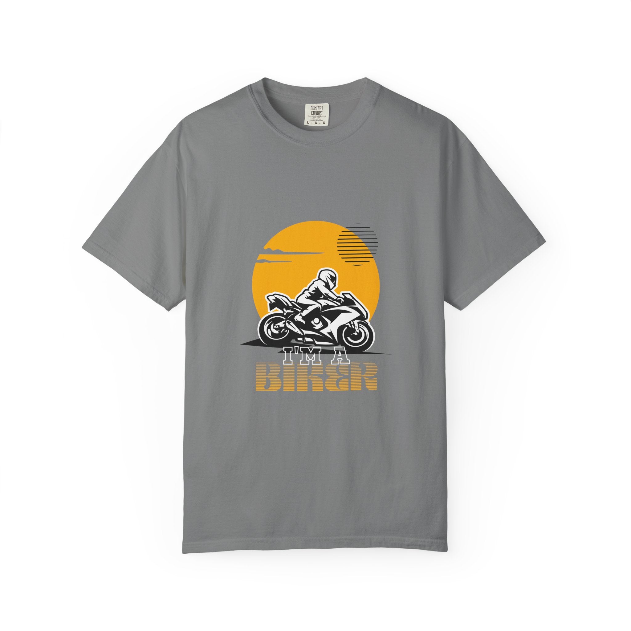 Motorcycle Rider T-Shirt — Retro Sunset Biker Graphic