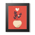 Framed Vertical Poster — Heart Bloom Potted Plant Art Print