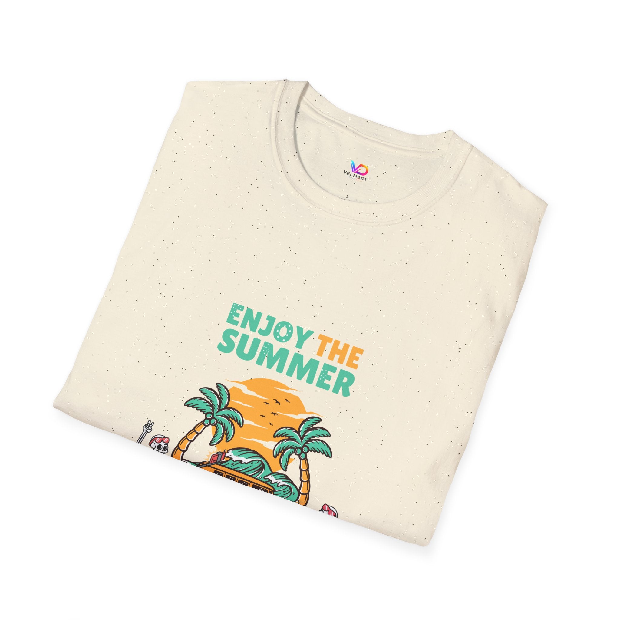 Summer Beach T-Shirt — "Enjoy The Summer" Palm Tree Surf Graphic
