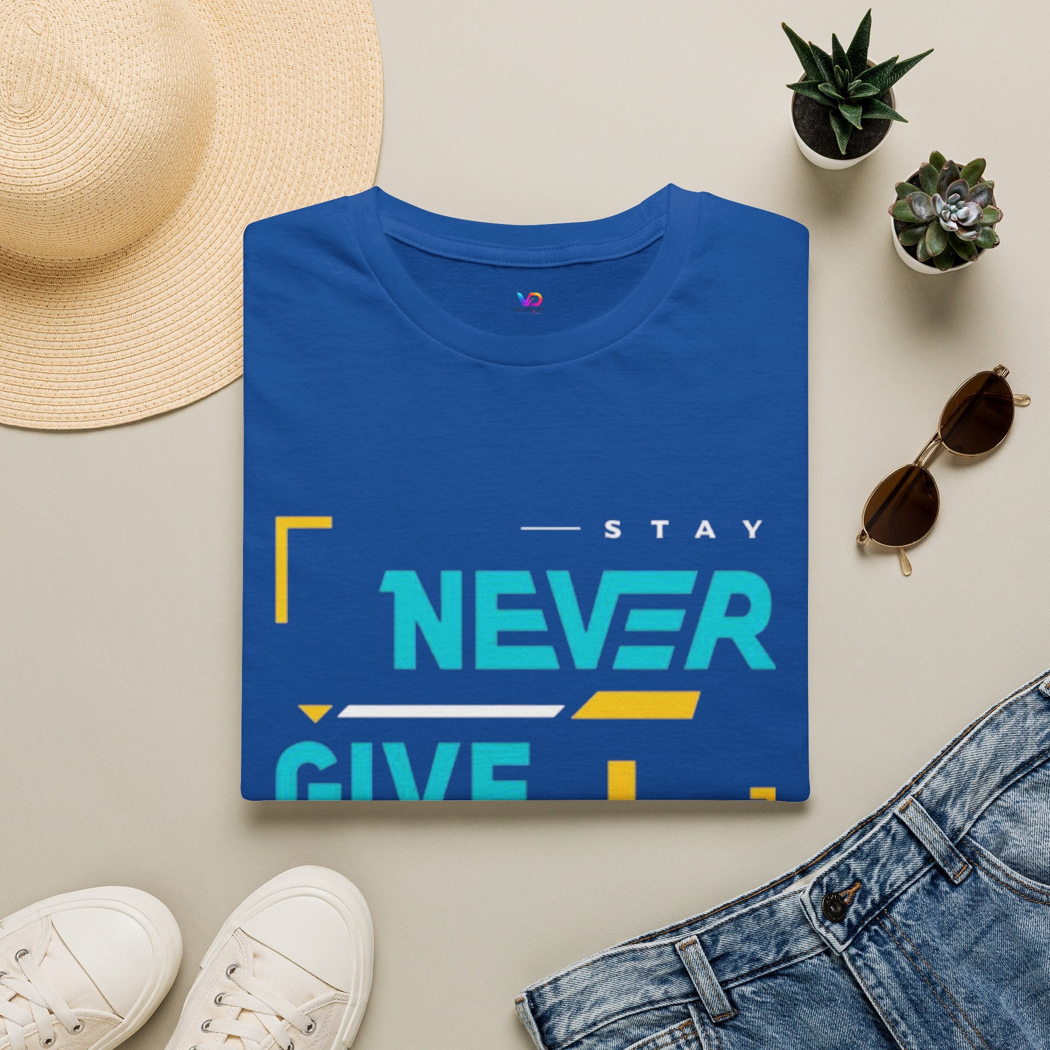 T-Shirt — Stay Never Give Up Motivational Graphic Tee