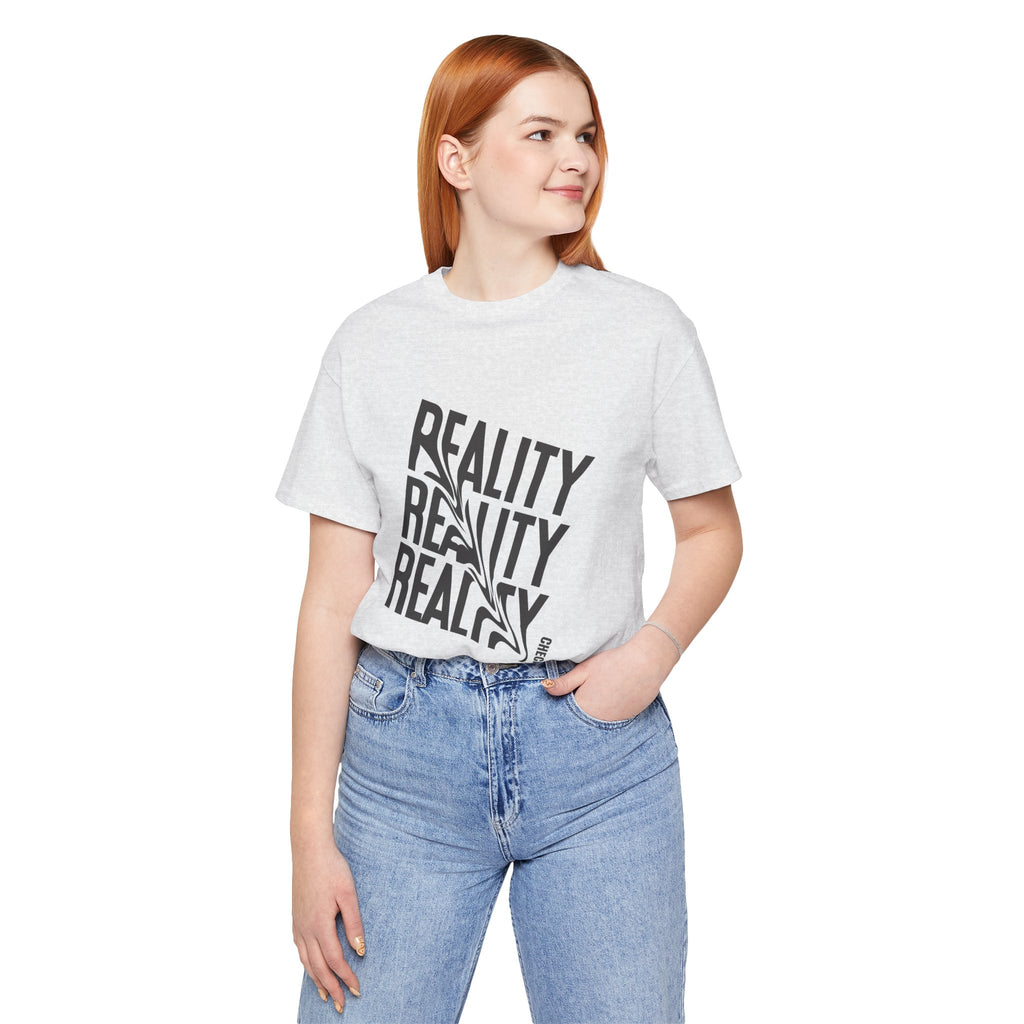 Reality Repeat Tee — Graphic Typography T-Shirt